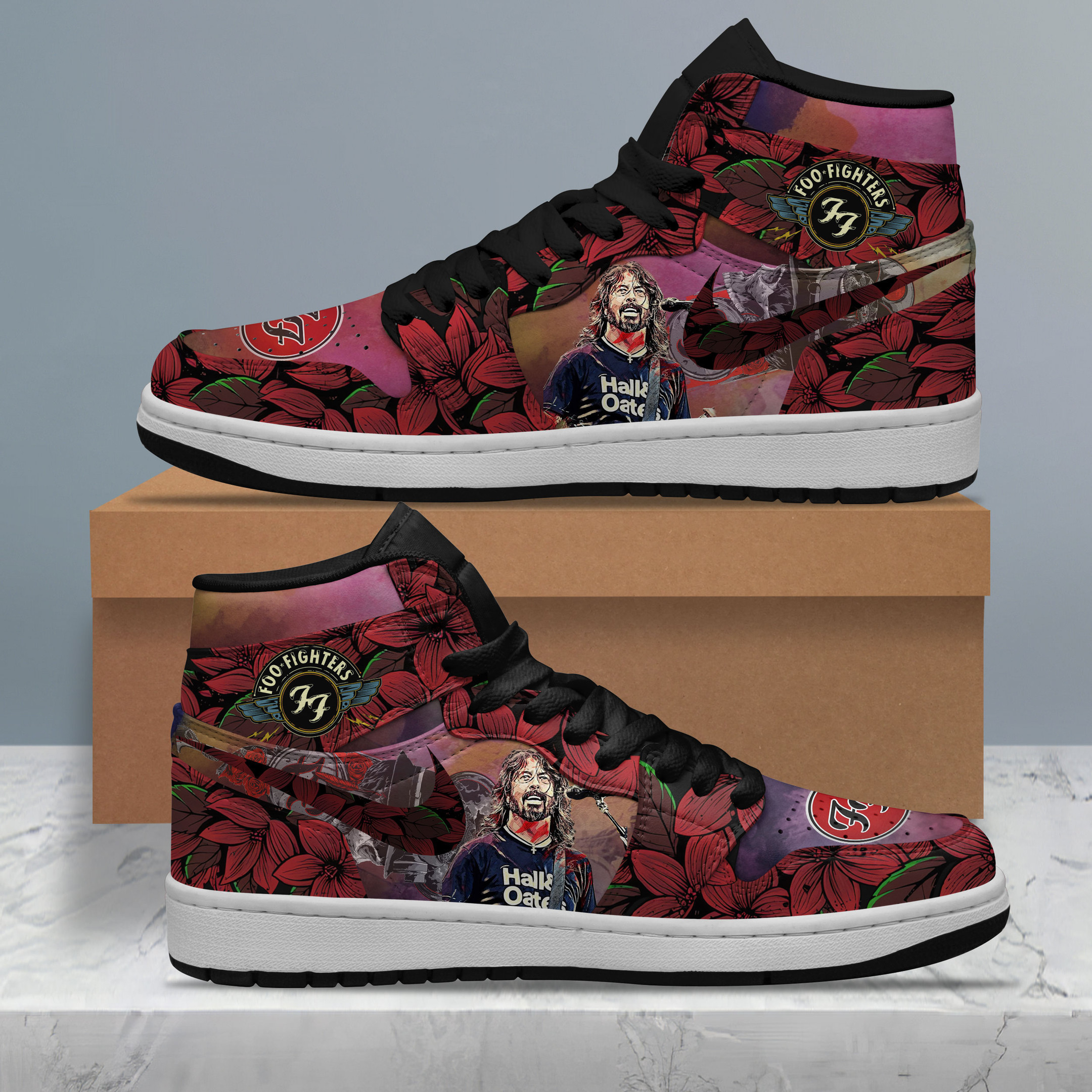 JWFancy Foo Fighters AJ1 High Sneakers Shoes For Men And Women