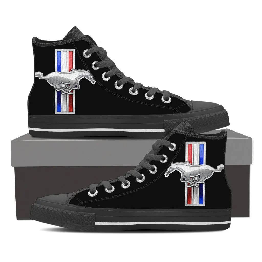 JWFancy Ford Mustang High Top Canvas Sneakers Shoes For Men And Women