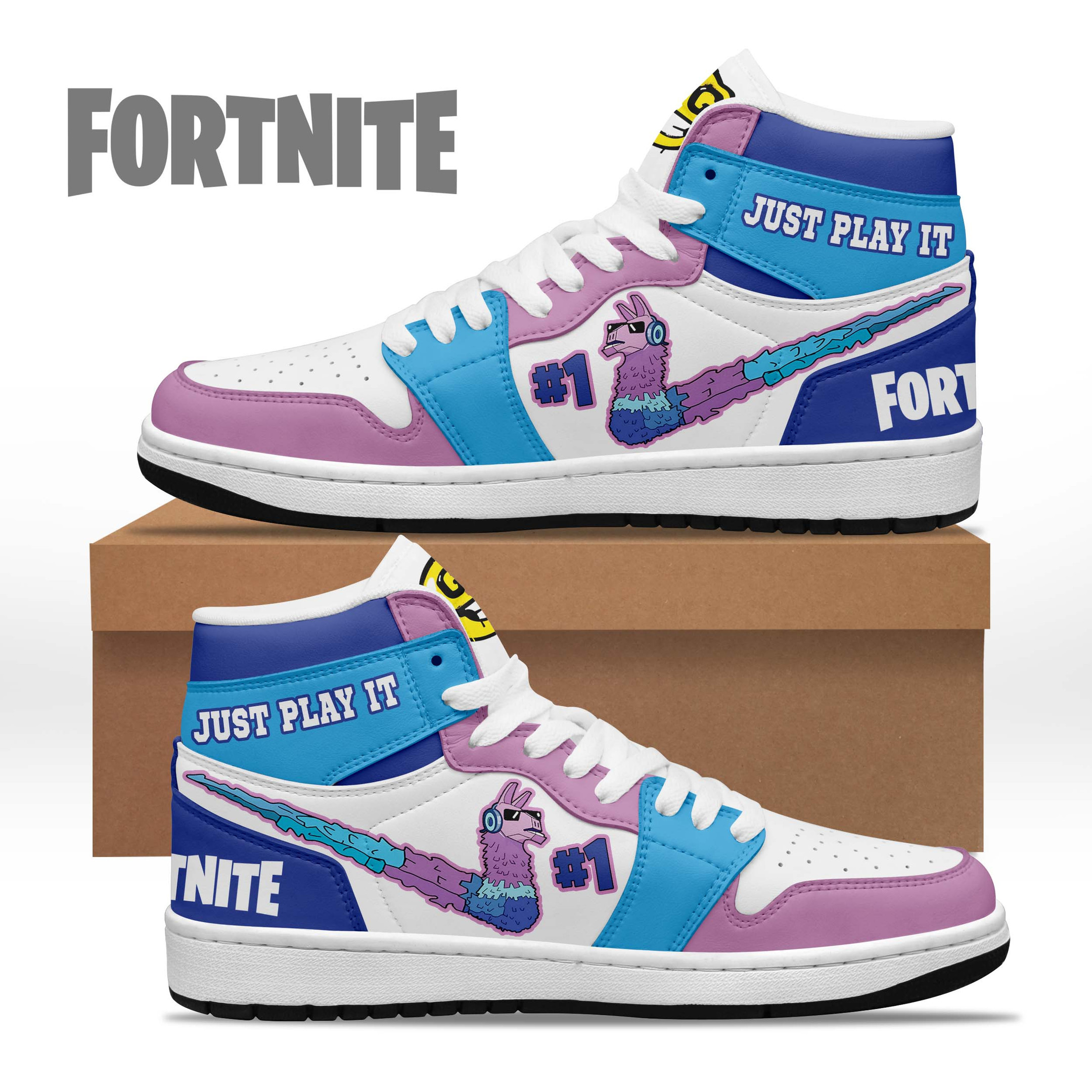 JWFancy Fortnite AJ1 High Sneakers Shoes For Men And Women
