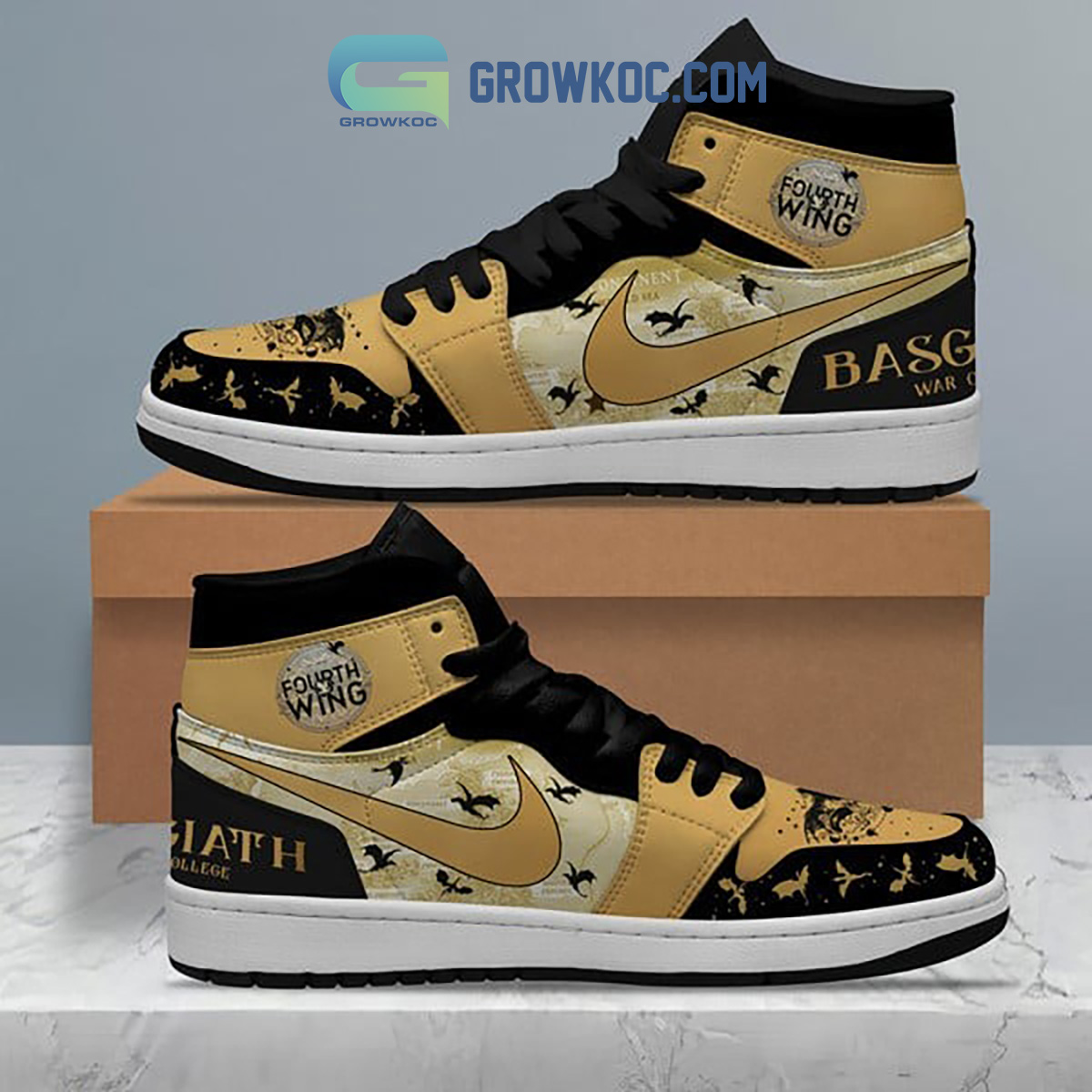 JWFancy Fourth Wing Fan Love AJ1 High Sneakers Shoes For Men And Women