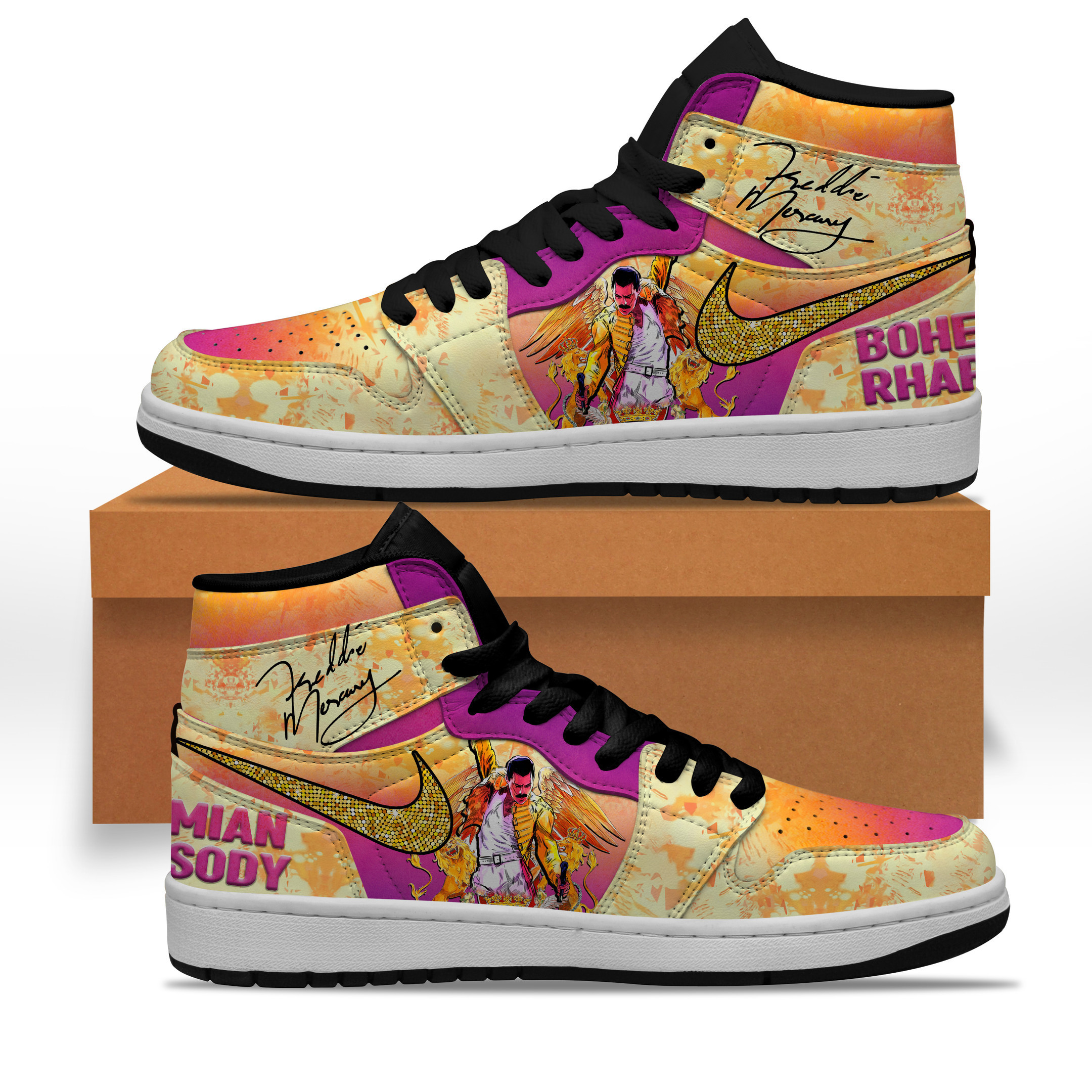 JWFancy Freddie Mercury AJ1 High Sneakers Shoes For Men And Women