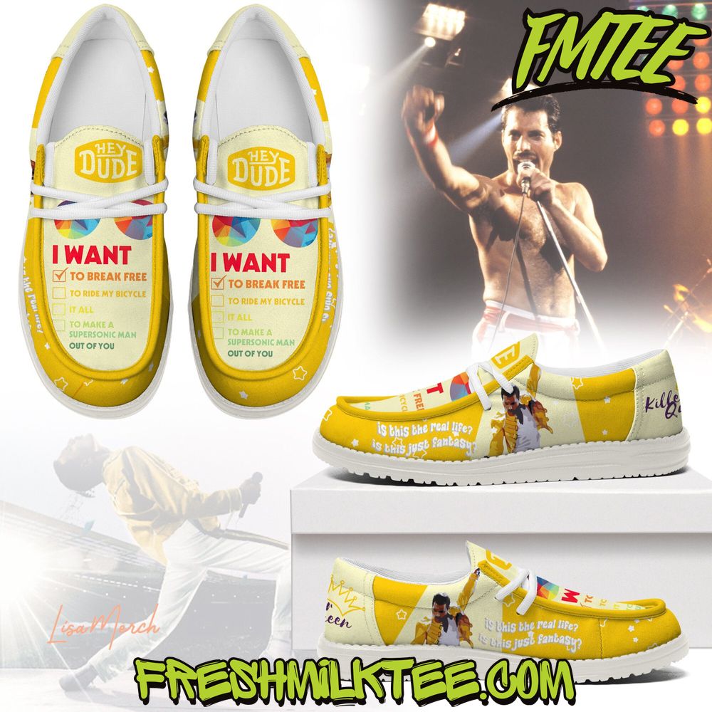 JWFancy Freddie Mercury Hey Dude Shoes Wally Men's Lace Up Loafers Comfortable For Men And Women