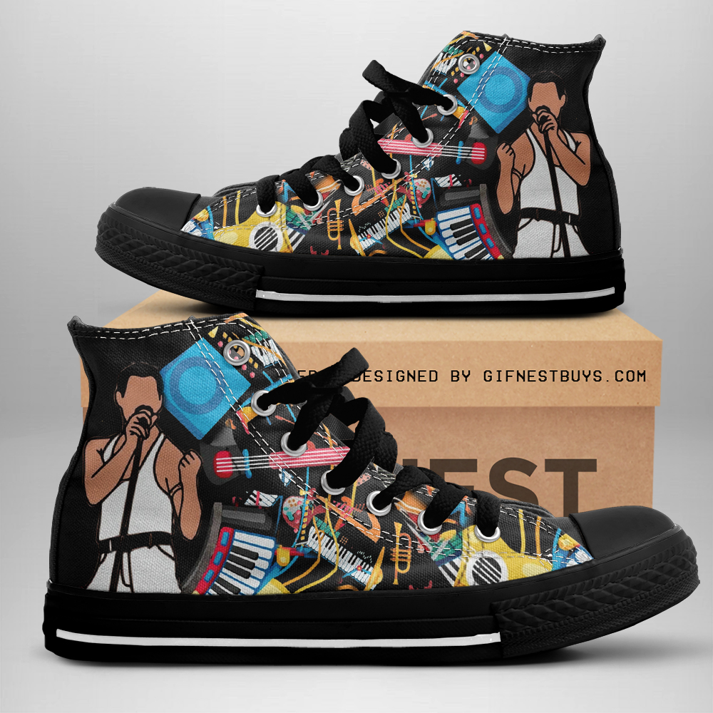 JWFancy Freddie Mercury High Top Canvas Sneakers Shoes For Men And Women