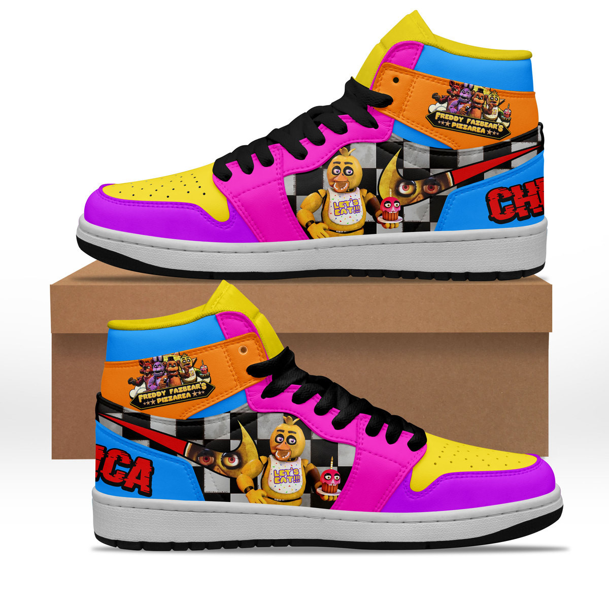 JWFancy Freddy Fazbear's Pizza AJ1 High Sneakers Shoes For Men And Women