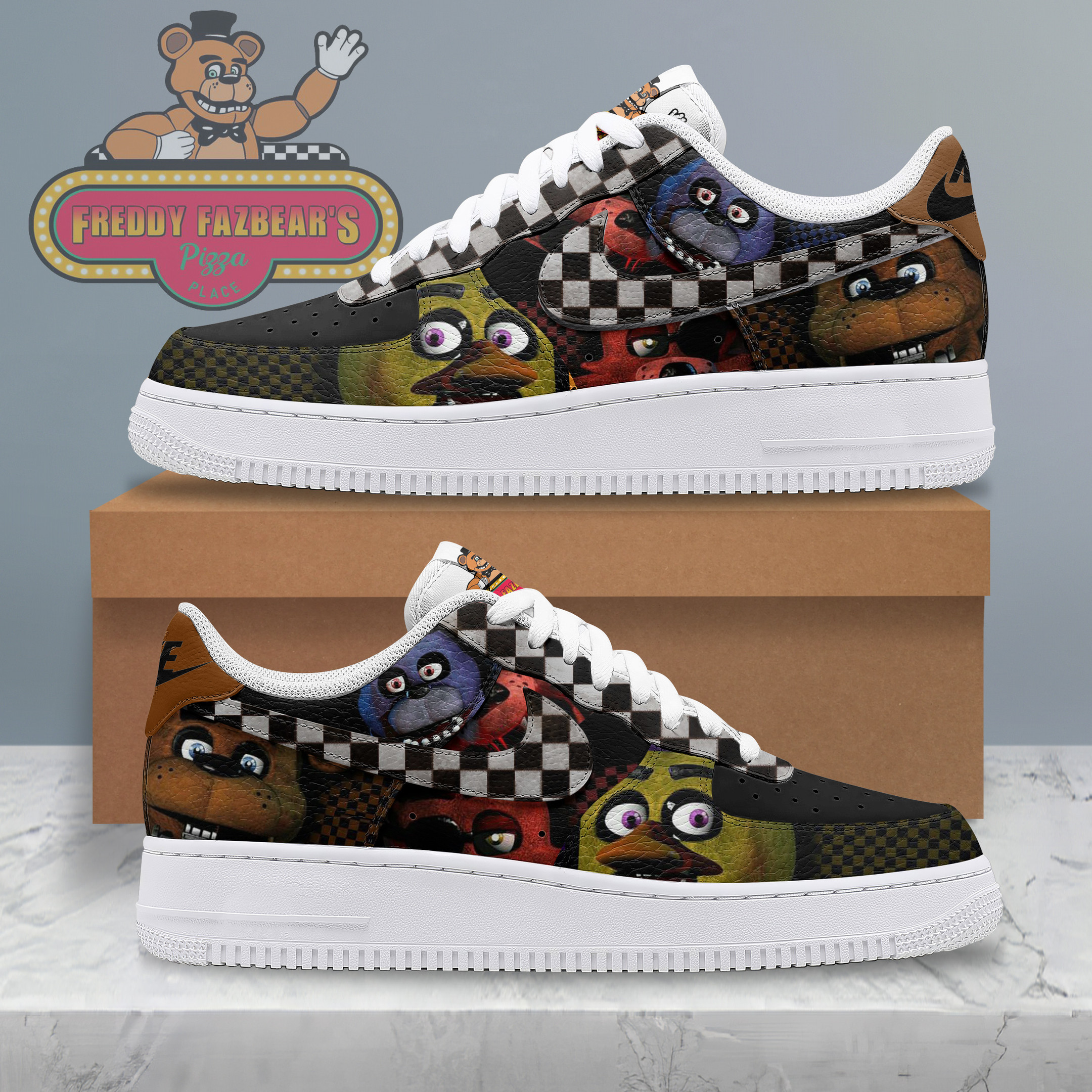 JWFancy Freddy Fazbear's Pizzeria Simulator Air Low-Top Sneakers Shoes For Men And Women