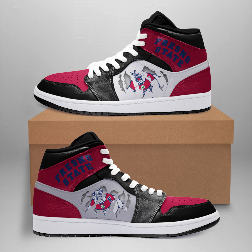 JWFancy Fresno State Bulldogs AJ1 High Sneakers Shoes For Men And Women