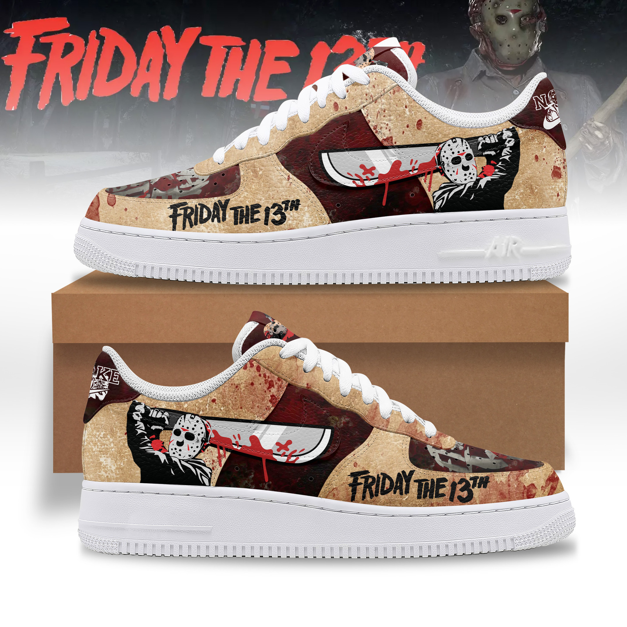 JWFancy Friday the 13th Air Low-Top Sneakers Shoes For Men And Women