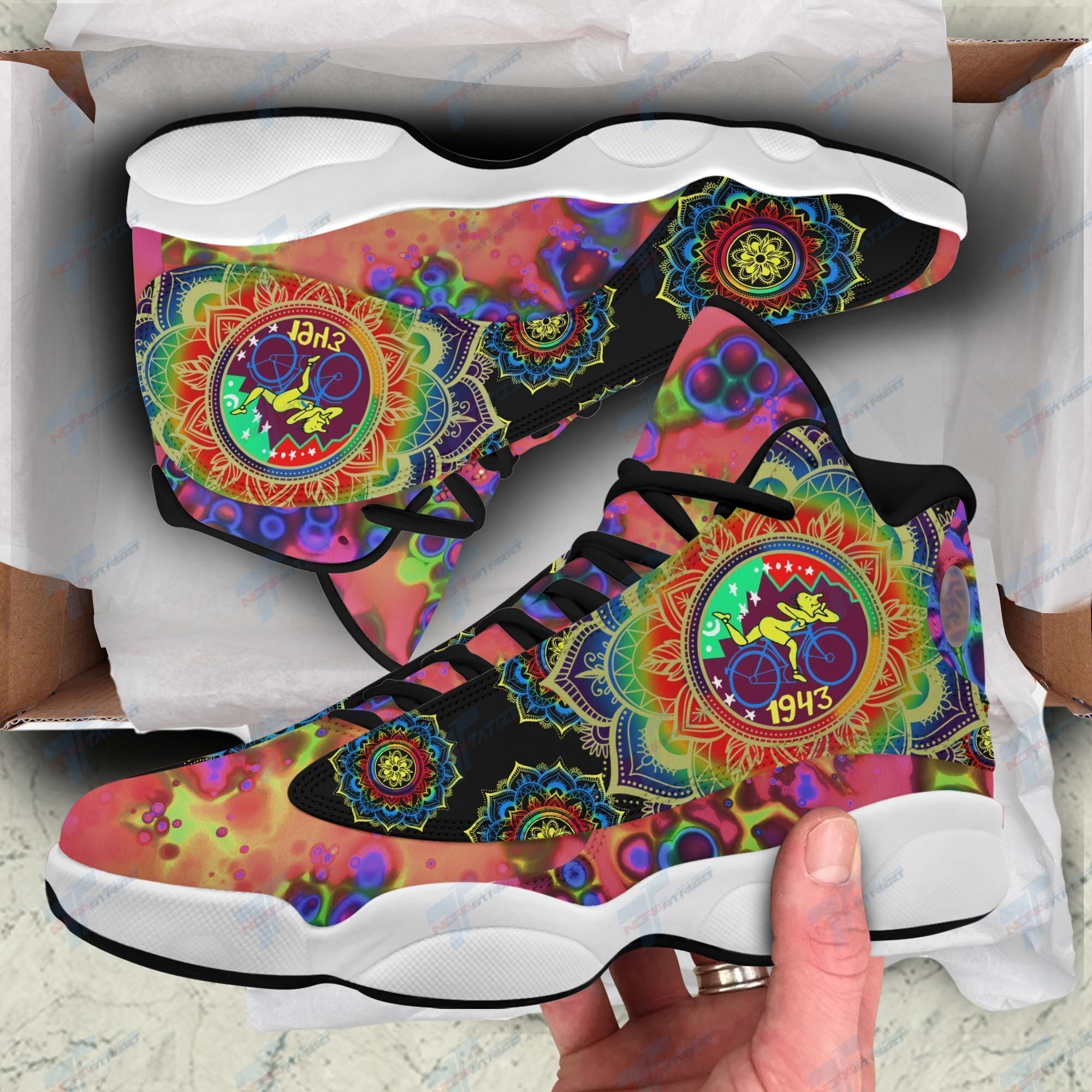 JWFancy Funny Mandala Mushroom AJ13 Sneakers Shoes For Men And Women