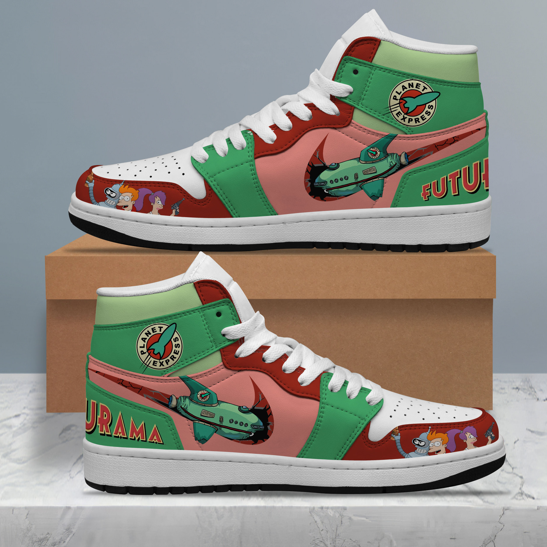 JWFancy Futurama AJ1 High Sneakers Shoes For Men And Women