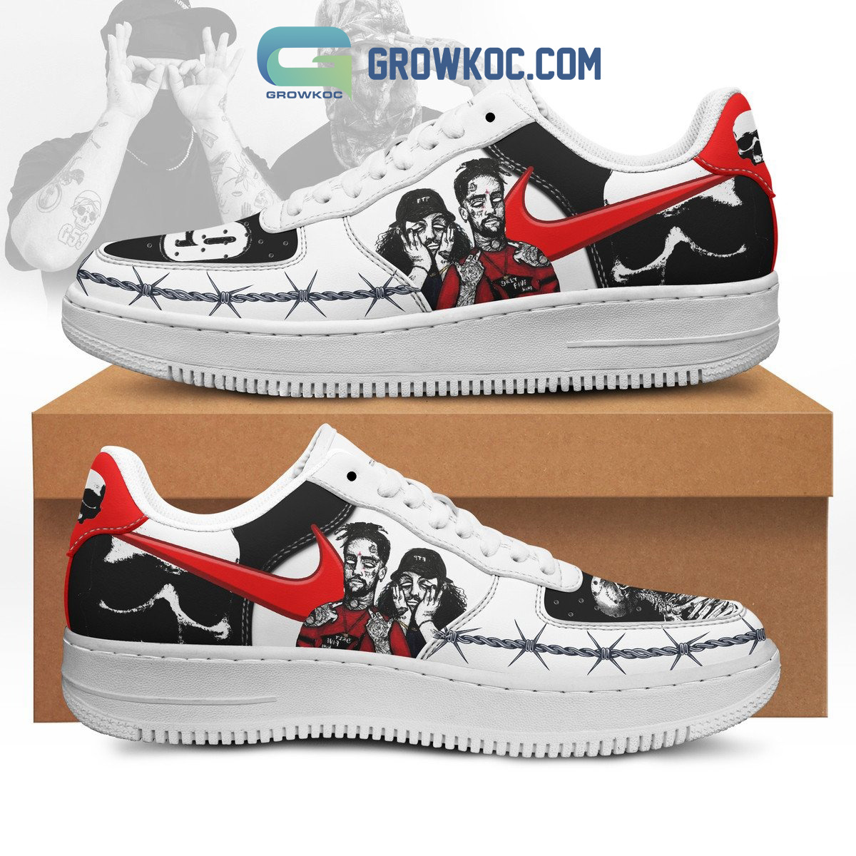JWFancy G59 Praying Bones Hunter Fan Air Low-Top Sneakers Shoes For Men And Women