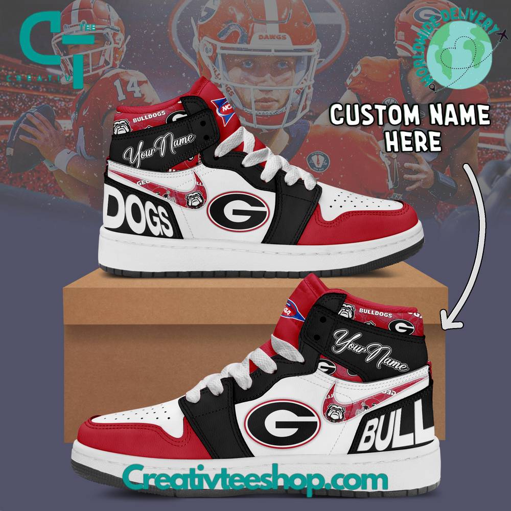JWFancy Georgia Bulldogs AJ1 High Sneakers Shoes For Men And Women