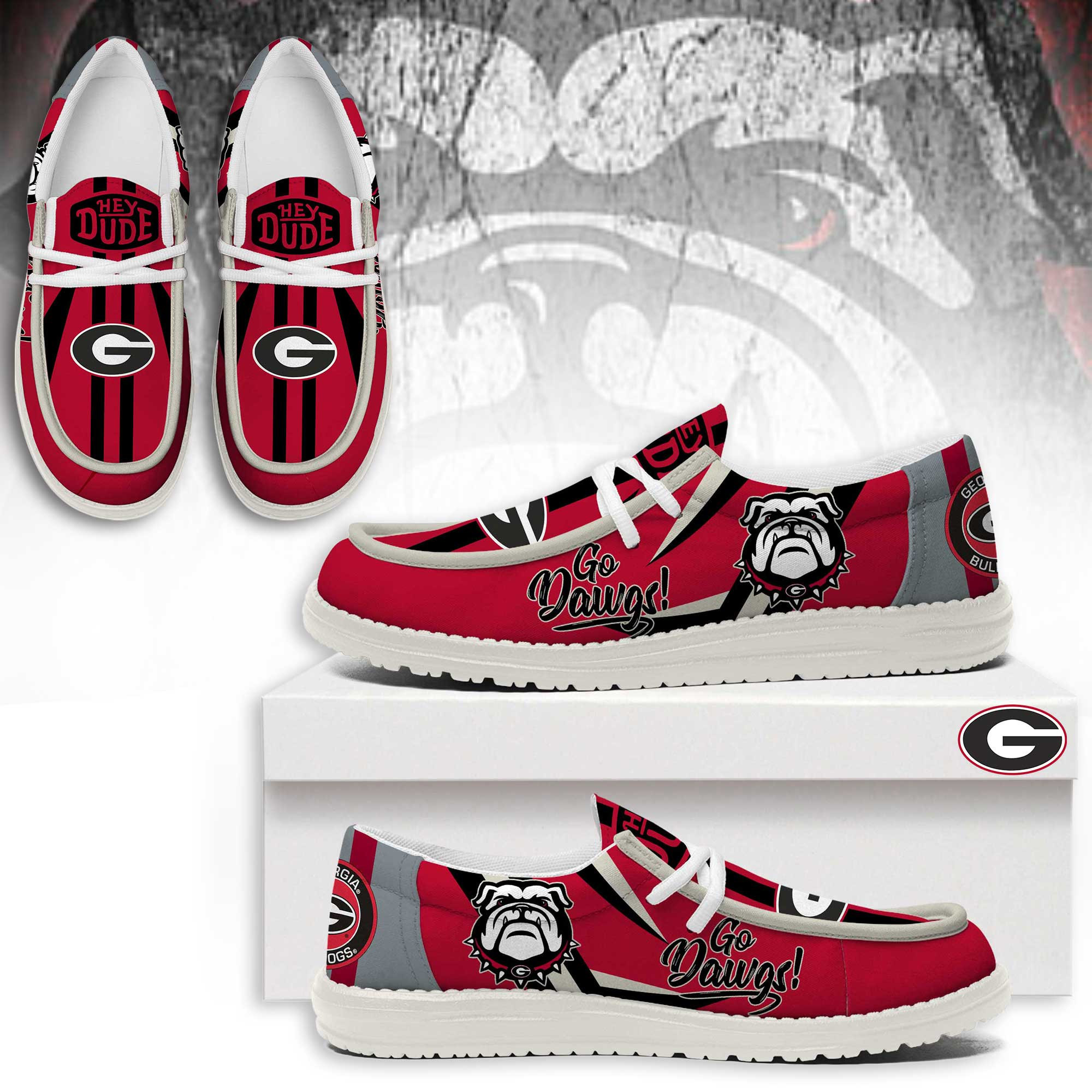 JWFancy Georgia Bulldogs – Custom Name Hey Dude