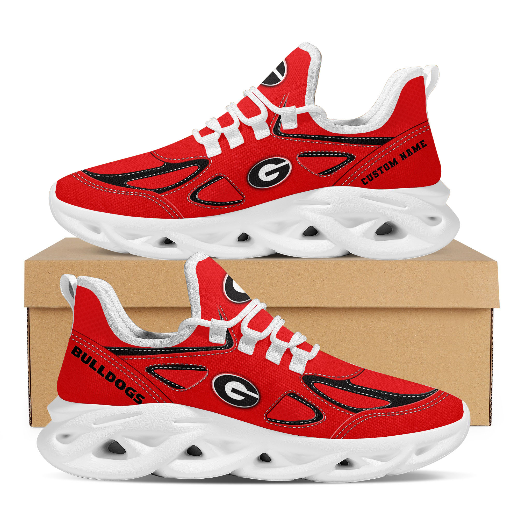 JWFancy Georgia Bulldogs Max Soul Shoes Sneakers For Men And Women