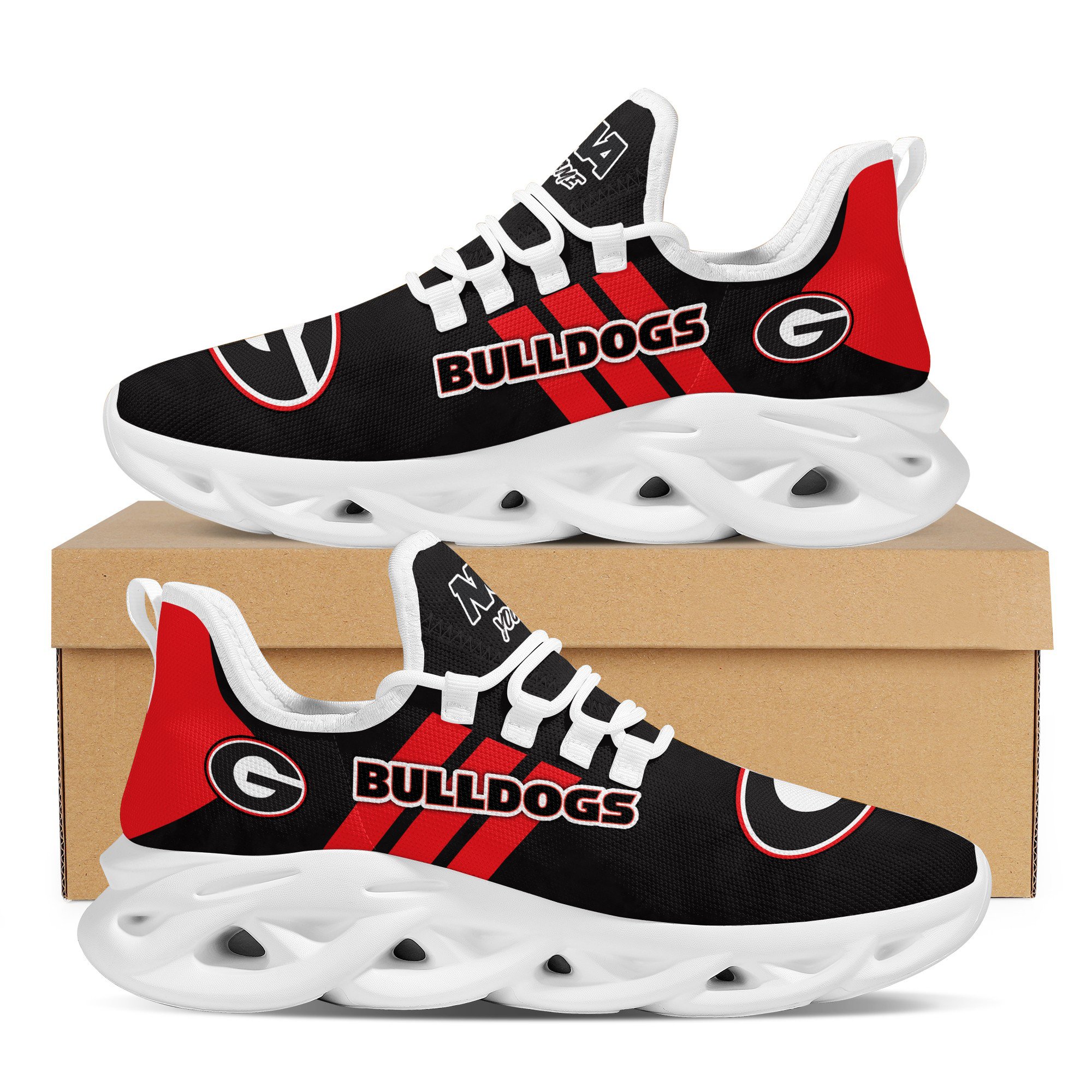 JWFancy Georgia Bulldogs Max Soul Shoes Sneakers For Men And Women