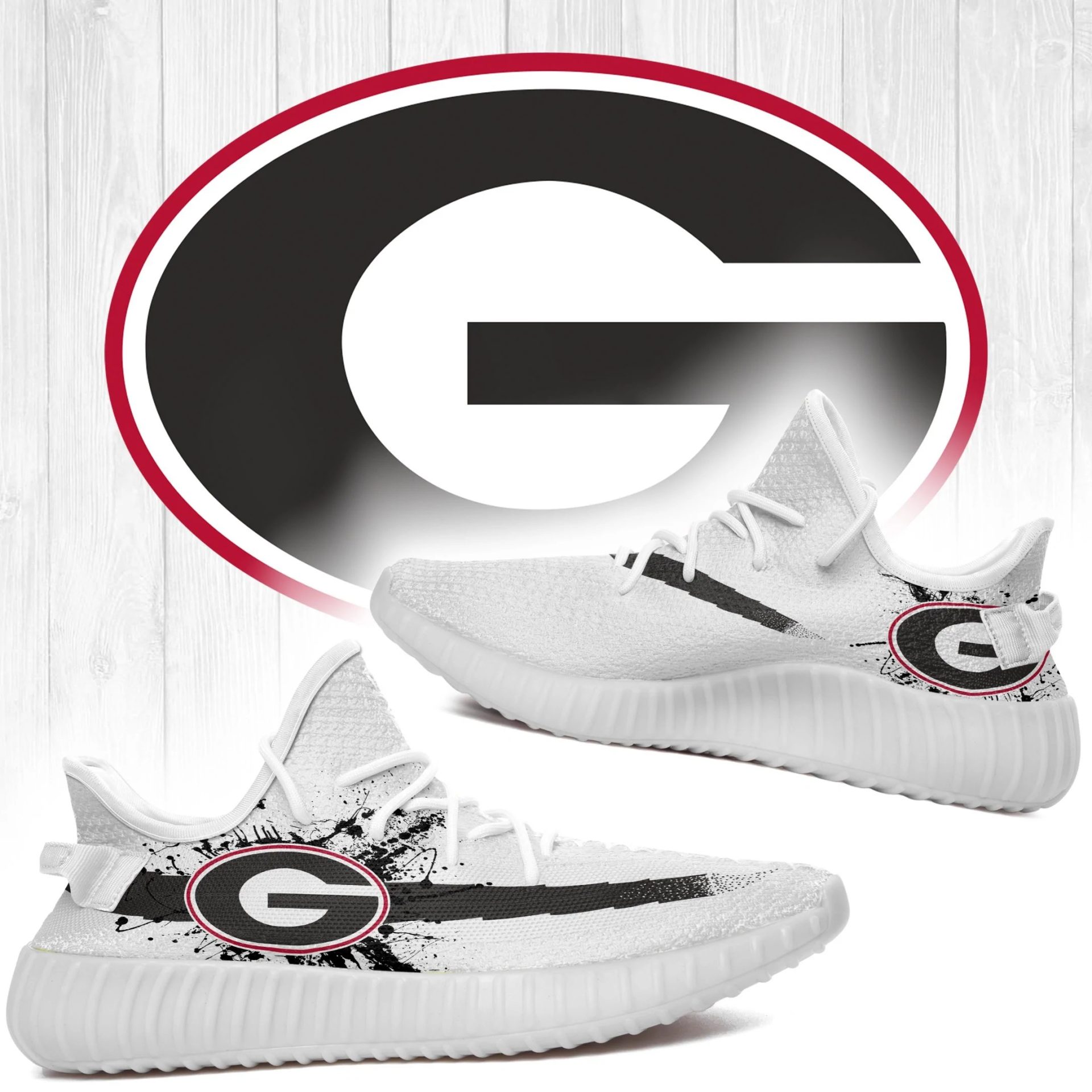 JWFancy Georgia Bulldogs Yeezy Boost Shoes For Men And Women