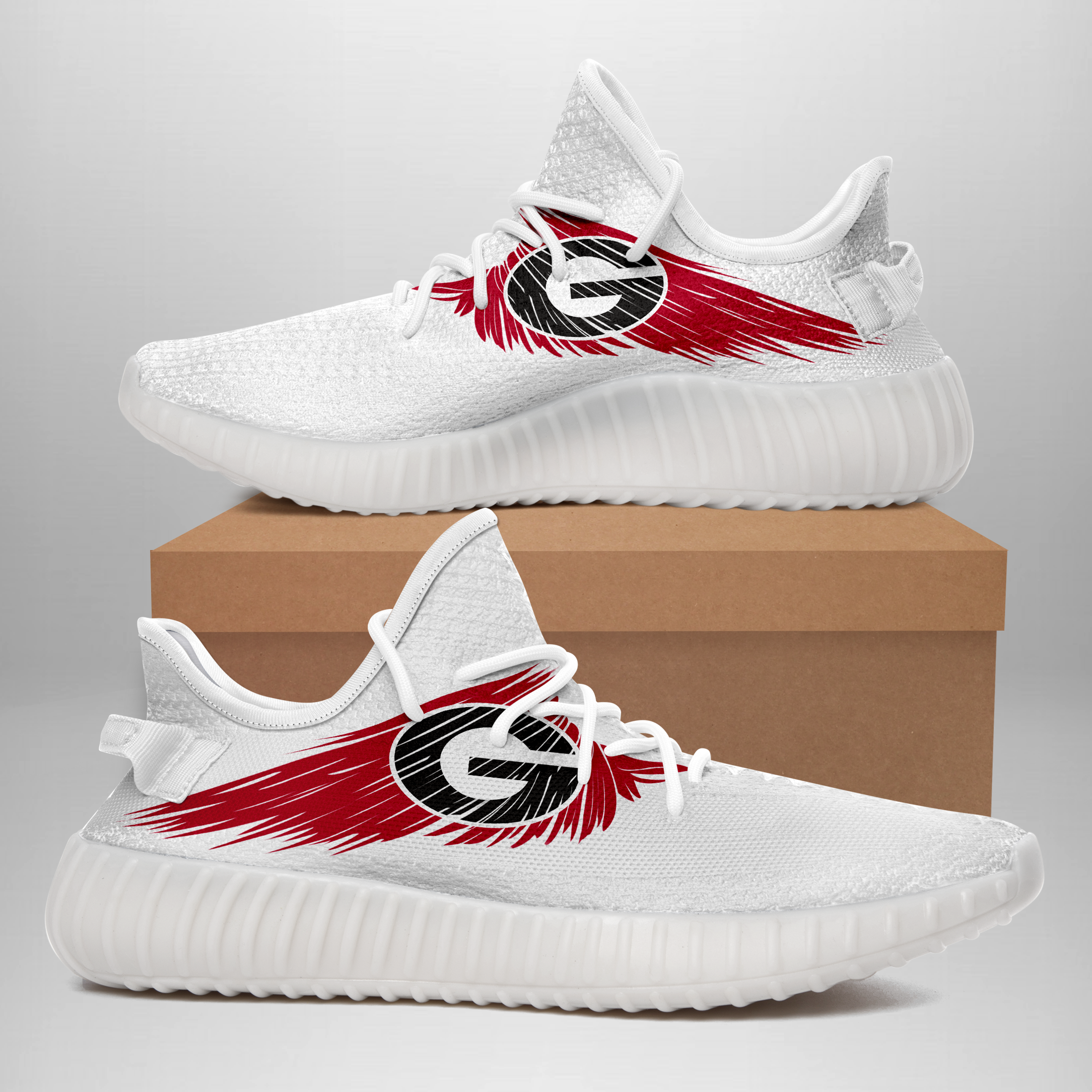 JWFancy Georgia Bulldogs Yeezy Boost Shoes For Men And Women