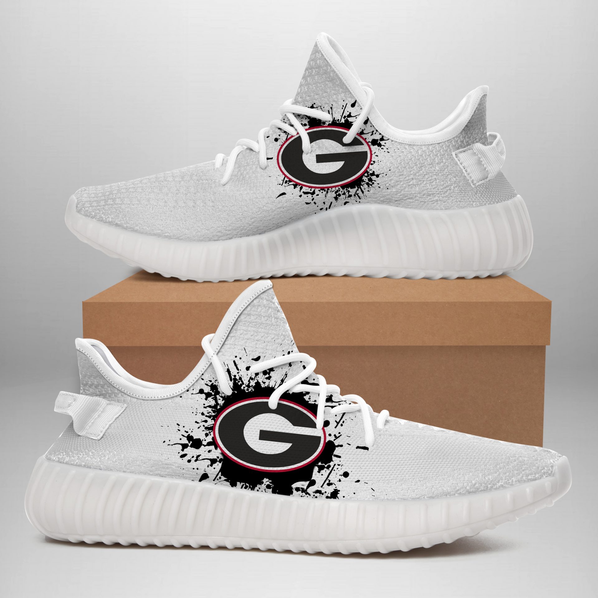 JWFancy Georgia Bulldogs Yeezy Boost Shoes For Men And Women
