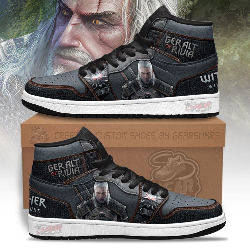 JWFancy Geralt of Rivia The Witcher AJ1 High Sneakers Shoes For Men And Women