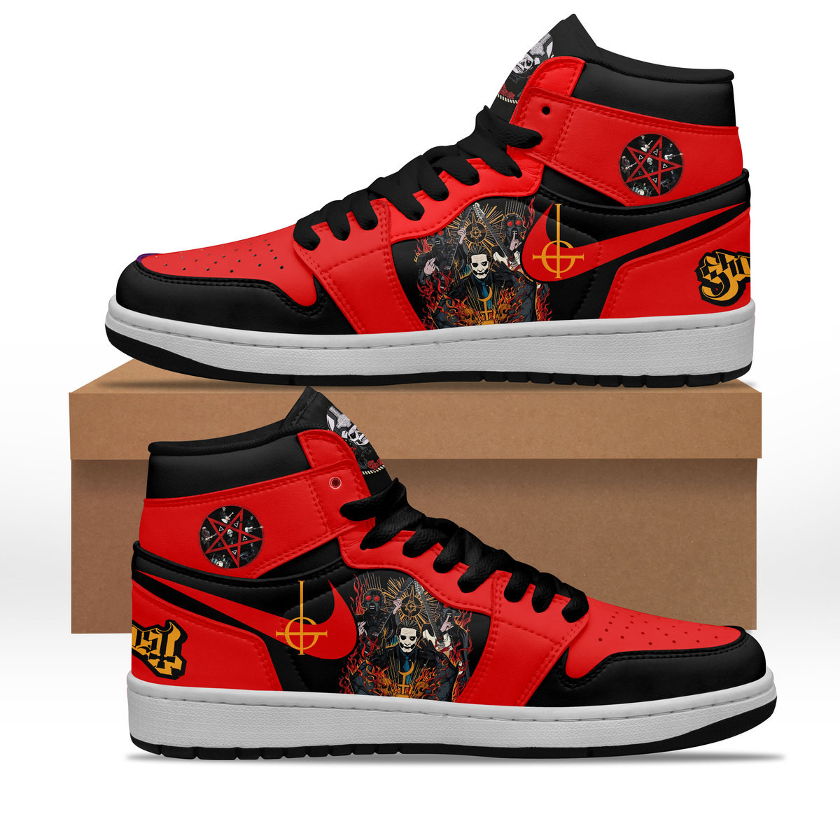 JWFancy Ghost AJ1 High Sneakers Shoes For Men And Women