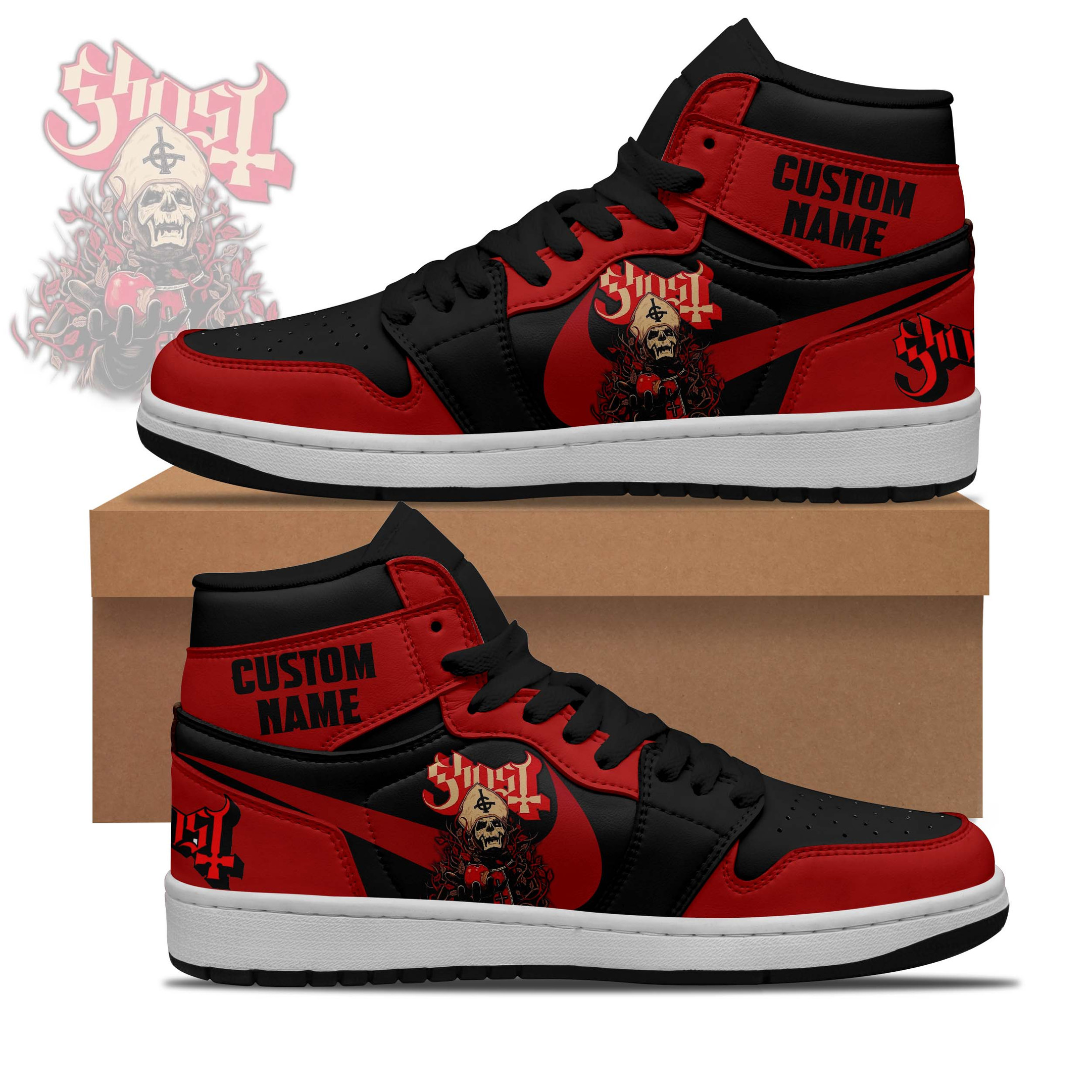 JWFancy Ghost AJ1 High Sneakers Shoes For Men And Women