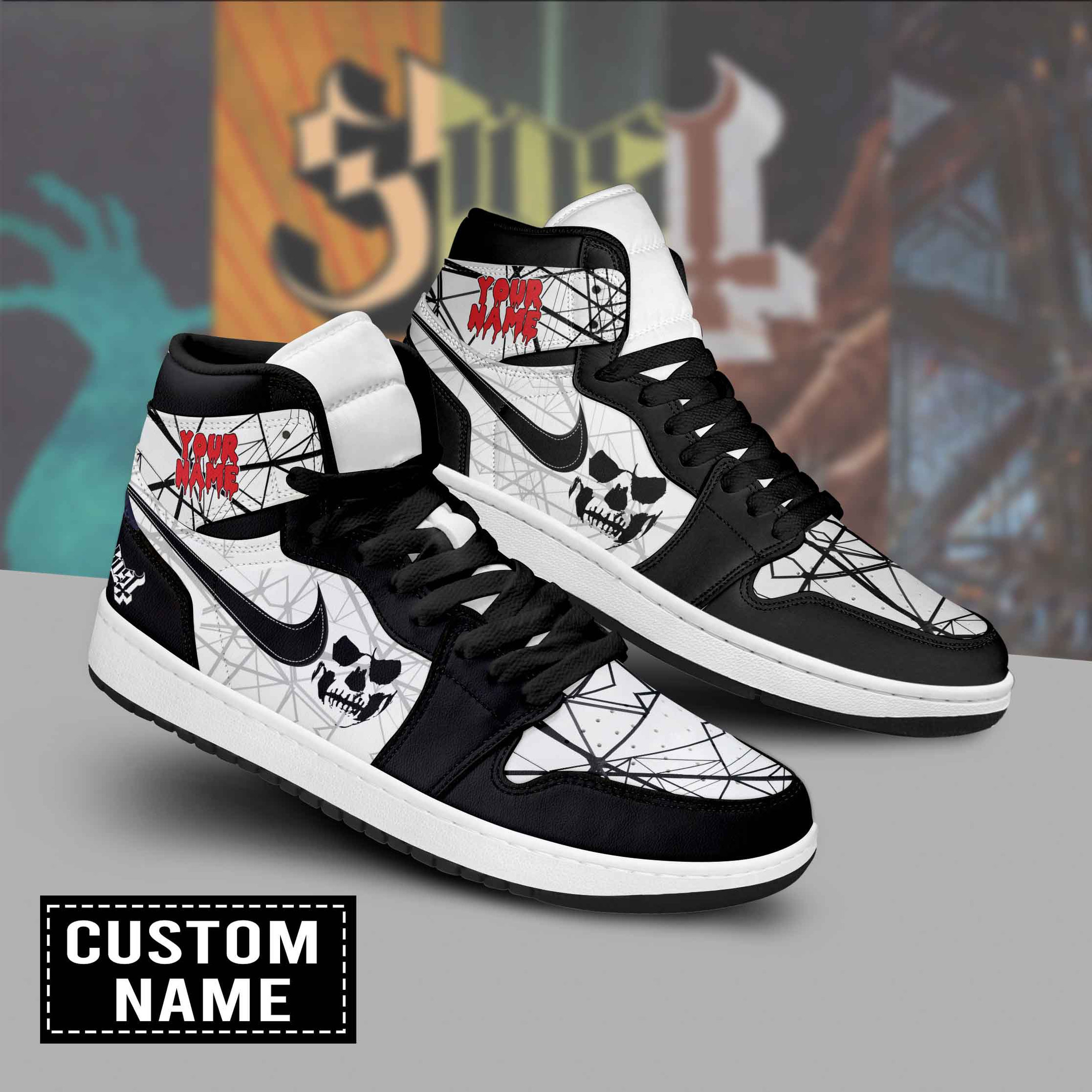 JWFancy Ghost AJ1 High Sneakers Shoes For Men And Women