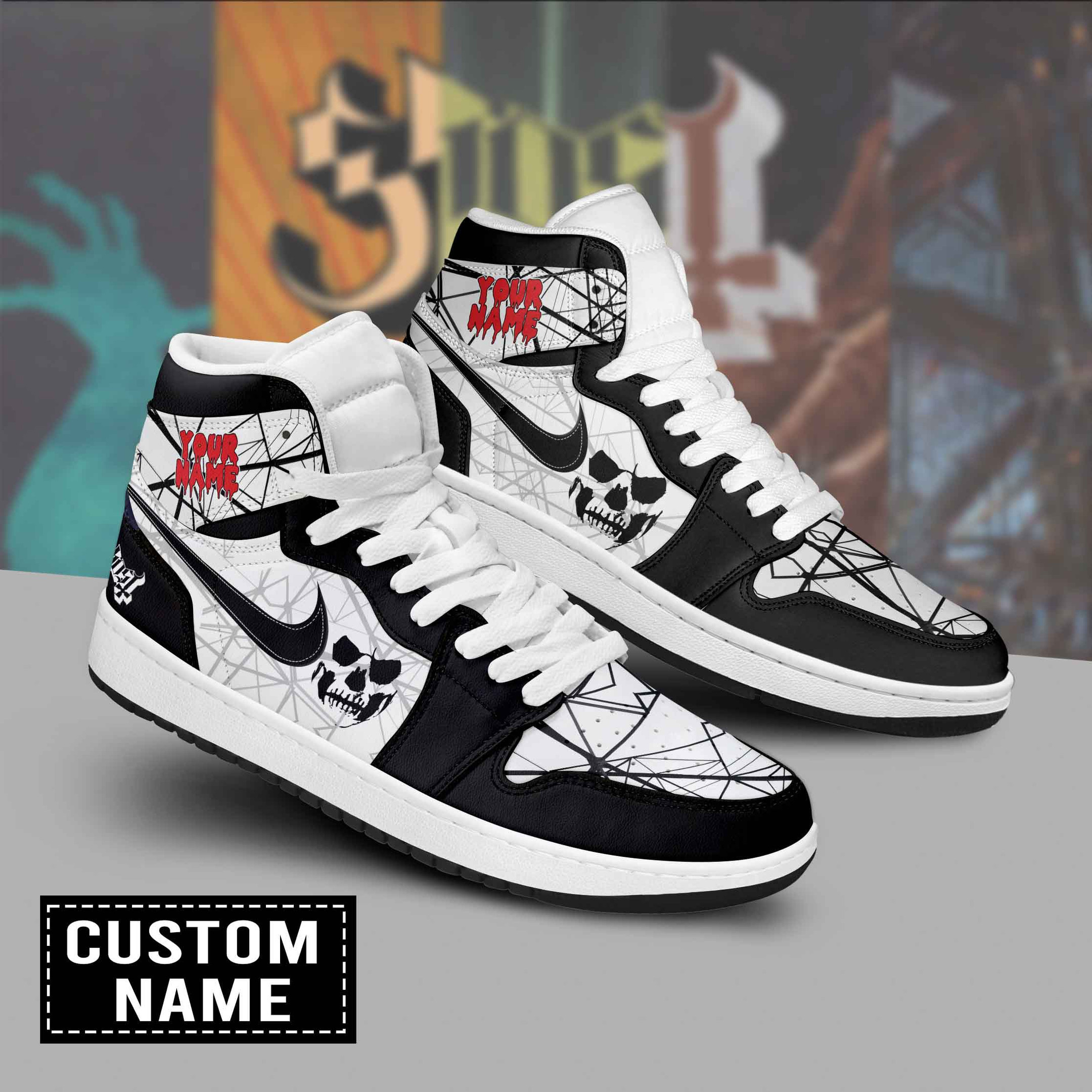 JWFancy Ghost AJ1 High Sneakers Shoes For Men And Women