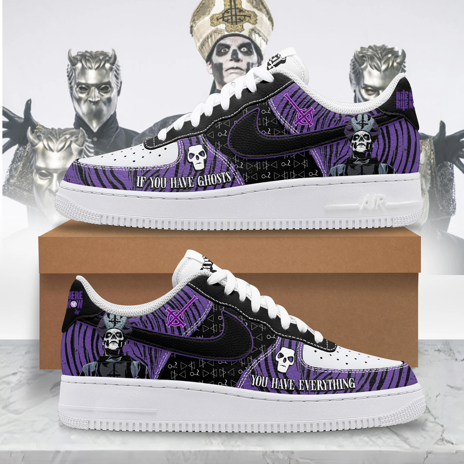 JWFancy Ghost Band Air Low-Top Sneakers Shoes For Men And Women