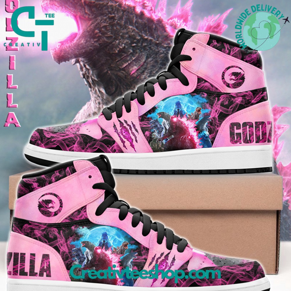 JWFancy Godzilla Pink AJ1 High Sneakers Shoes For Men And Women