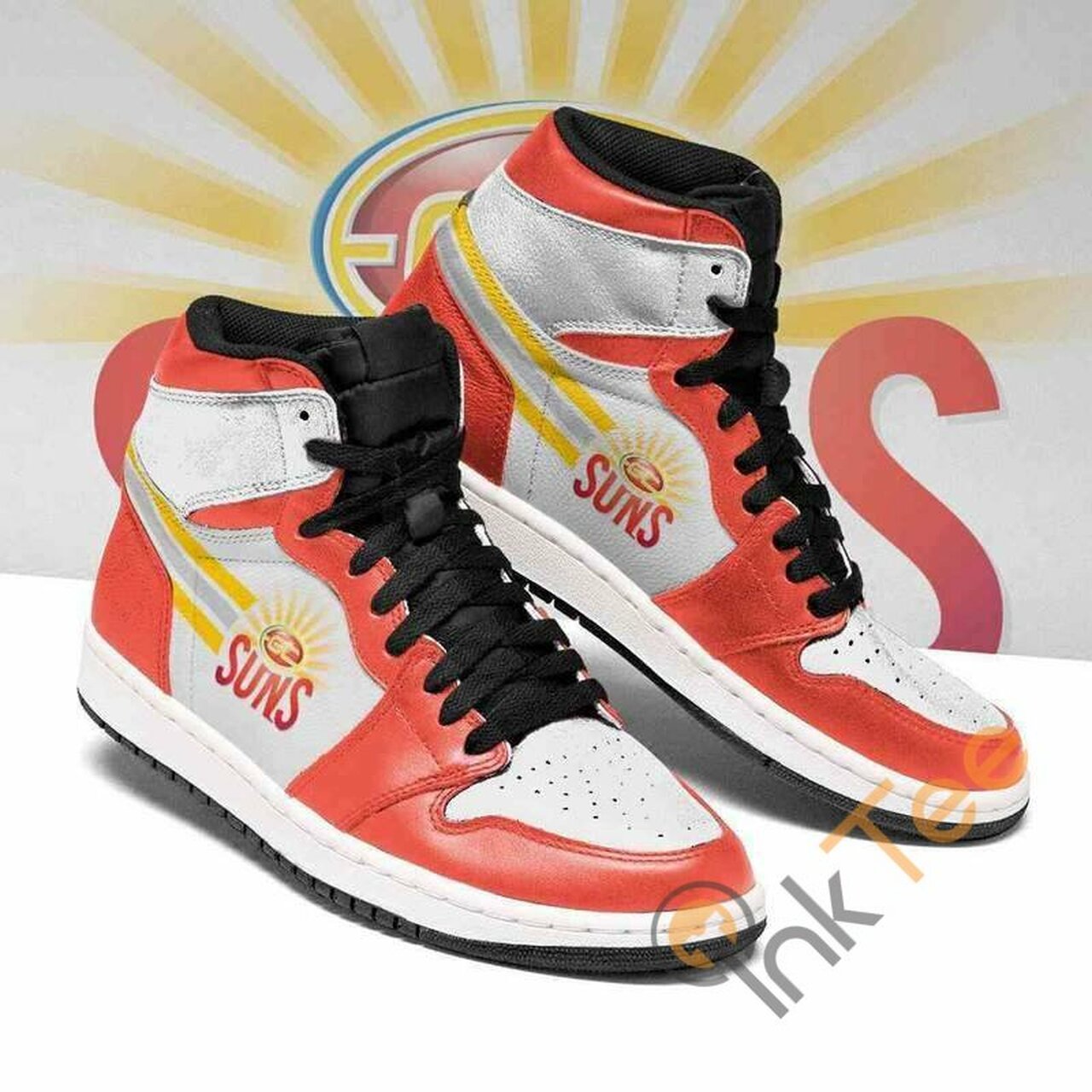 JWFancy Gold Coast Suns AFL AJ1 High Sneakers Shoes For Men And Women