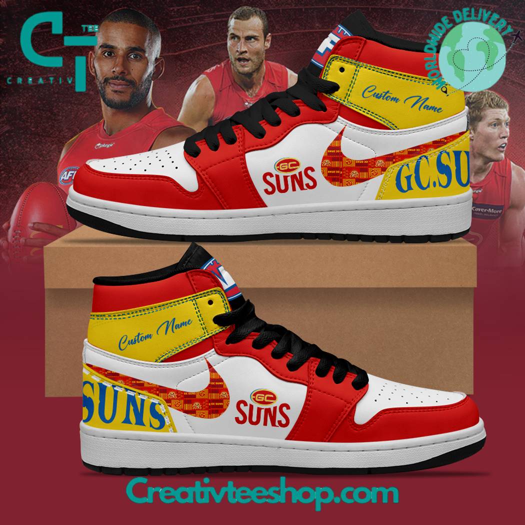 JWFancy Gold Coast Suns AJ1 High Sneakers Shoes For Men And Women