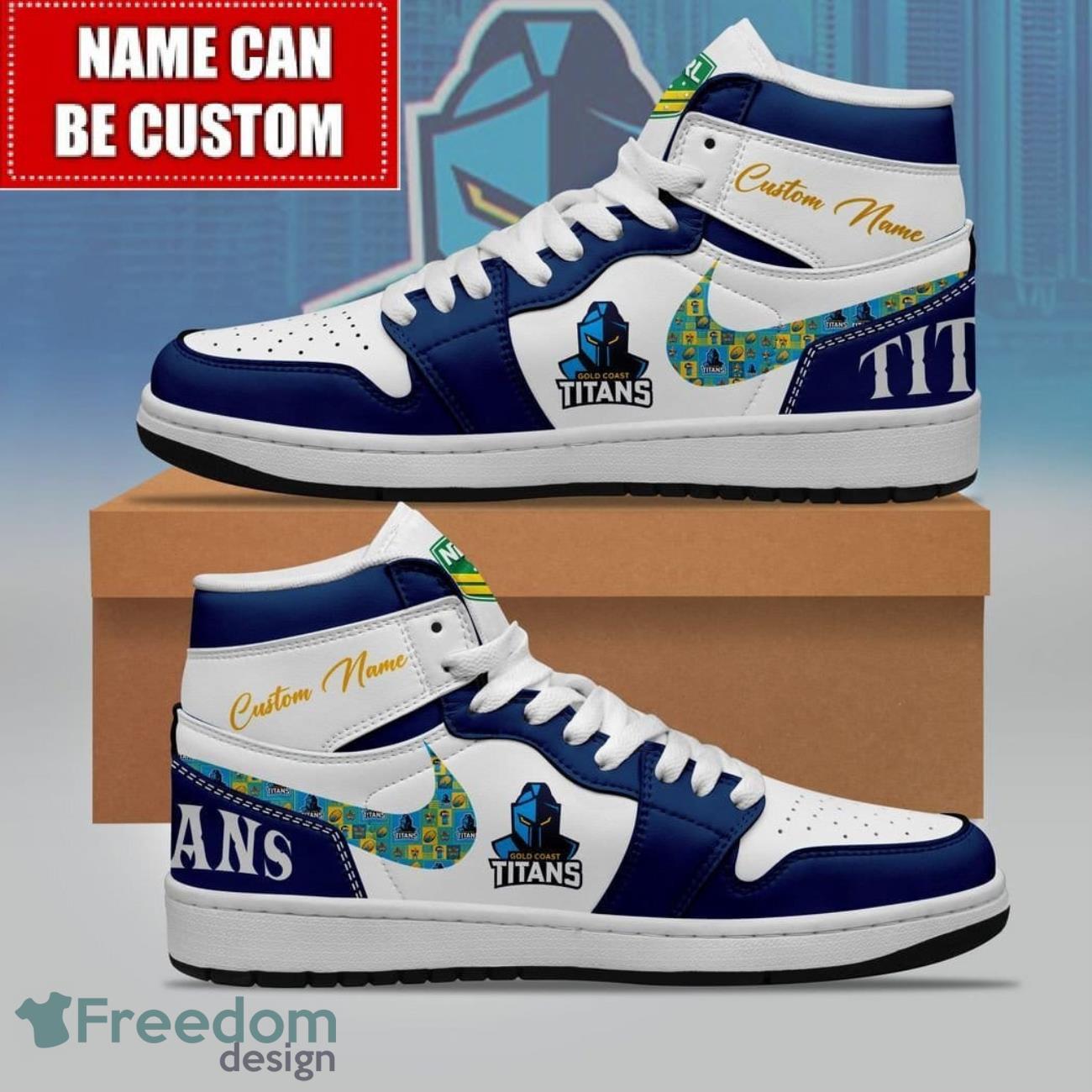 JWFancy Gold Coast Titans AJ1 High Sneakers Shoes For Men And Women