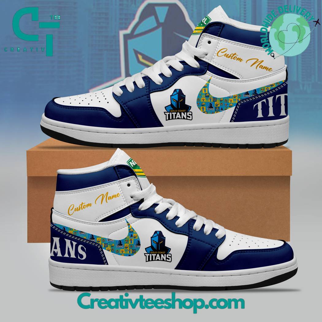 JWFancy Gold Coast Titans AJ1 High Sneakers Shoes For Men And Women