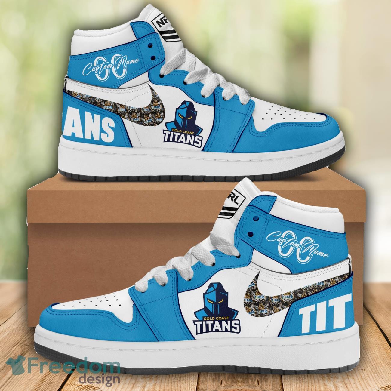 JWFancy Gold Coast Titans AJ1 High Sneakers Shoes For Men And Women