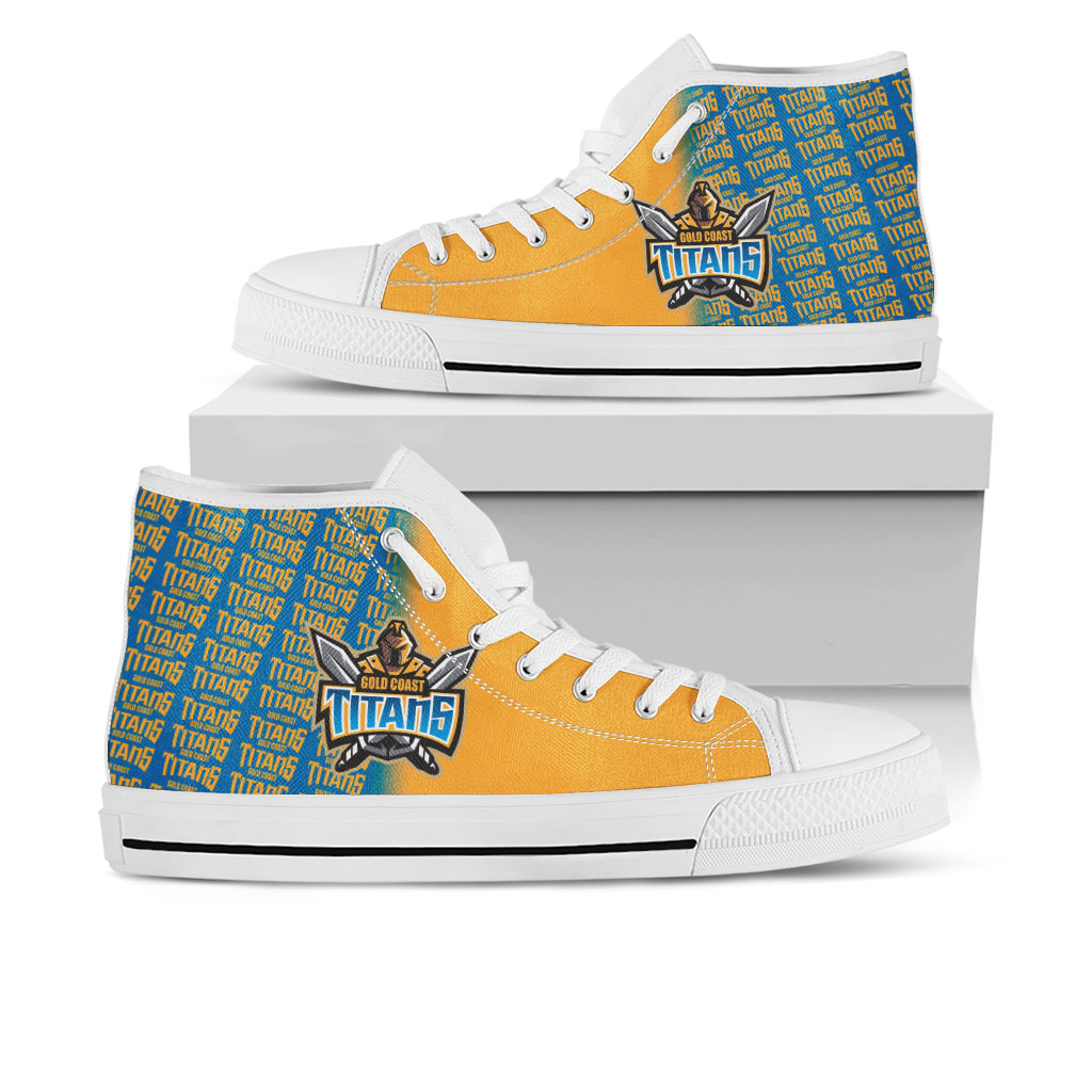 JWFancy Gold Coast Titans High Top Canvas Sneakers Shoes For Men And Women