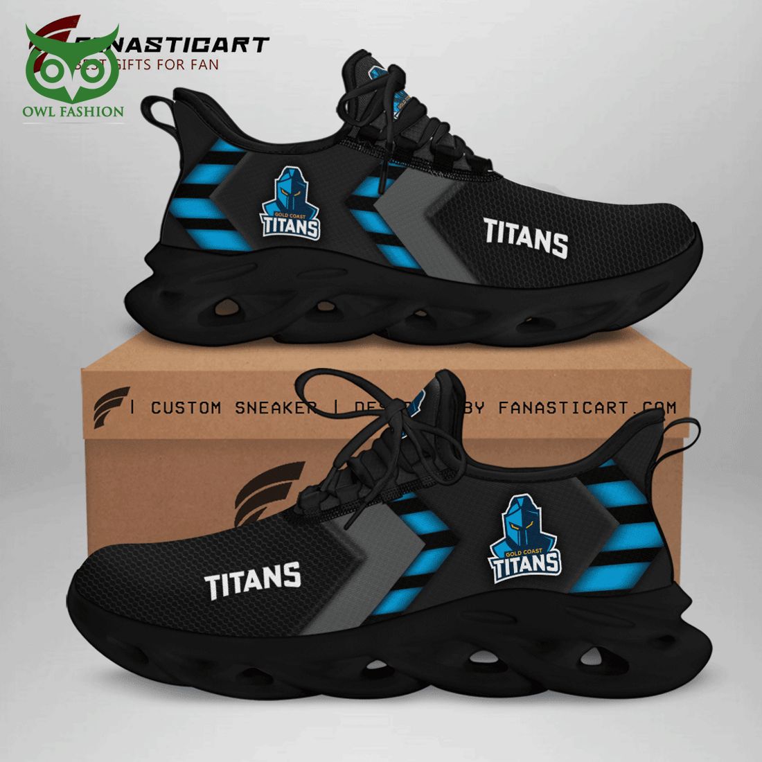 JWFancy Gold Coast Titans Max Soul Shoes Sneakers For Men And Women