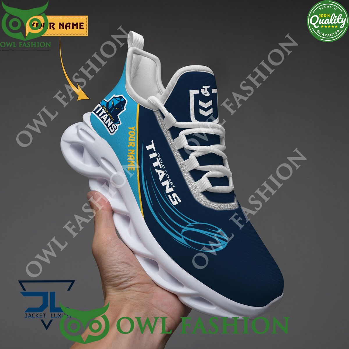 JWFancy Gold Coast Titans Max Soul Shoes Sneakers For Men And Women