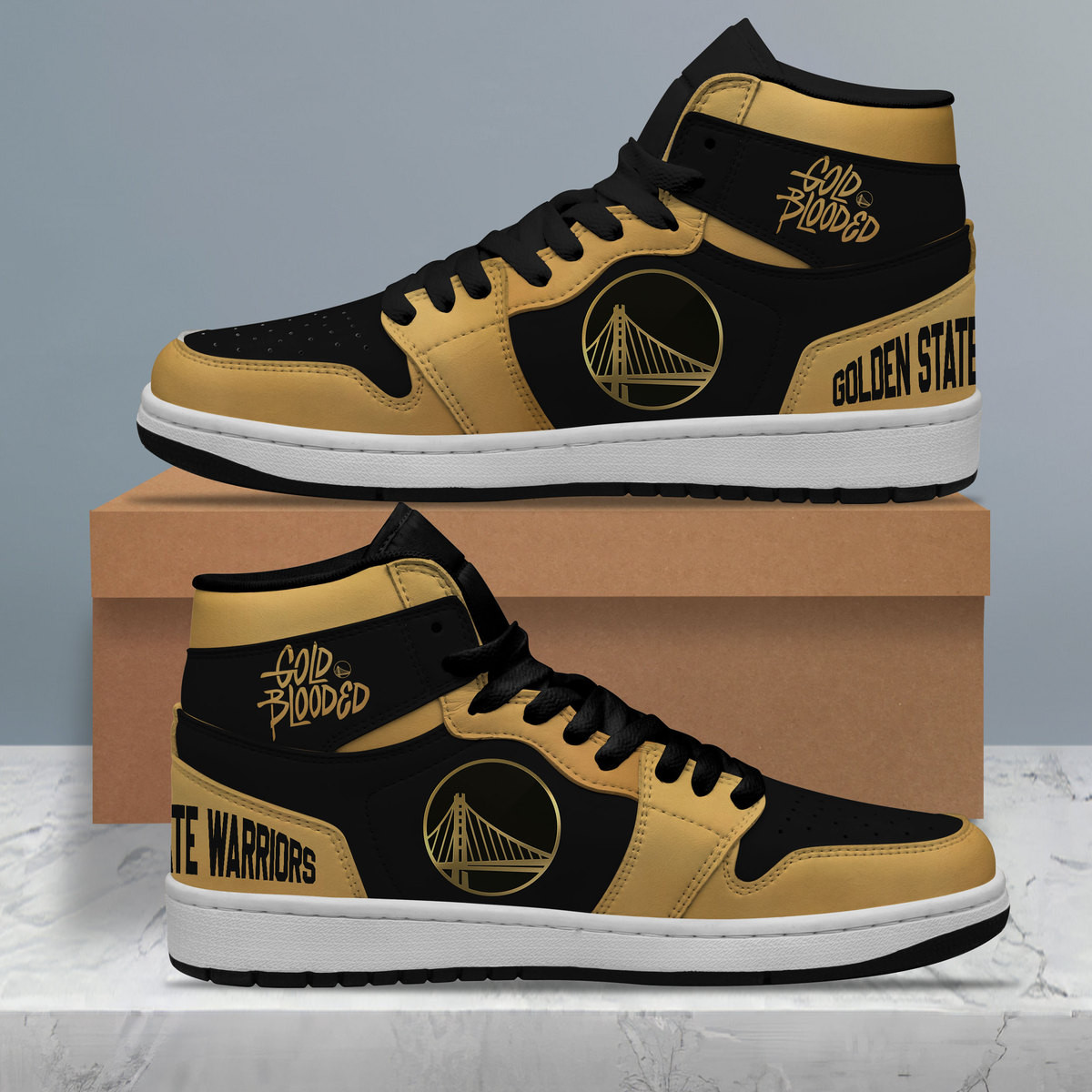 JWFancy Golden State Warriors AJ1 High Sneakers Shoes For Men And Women