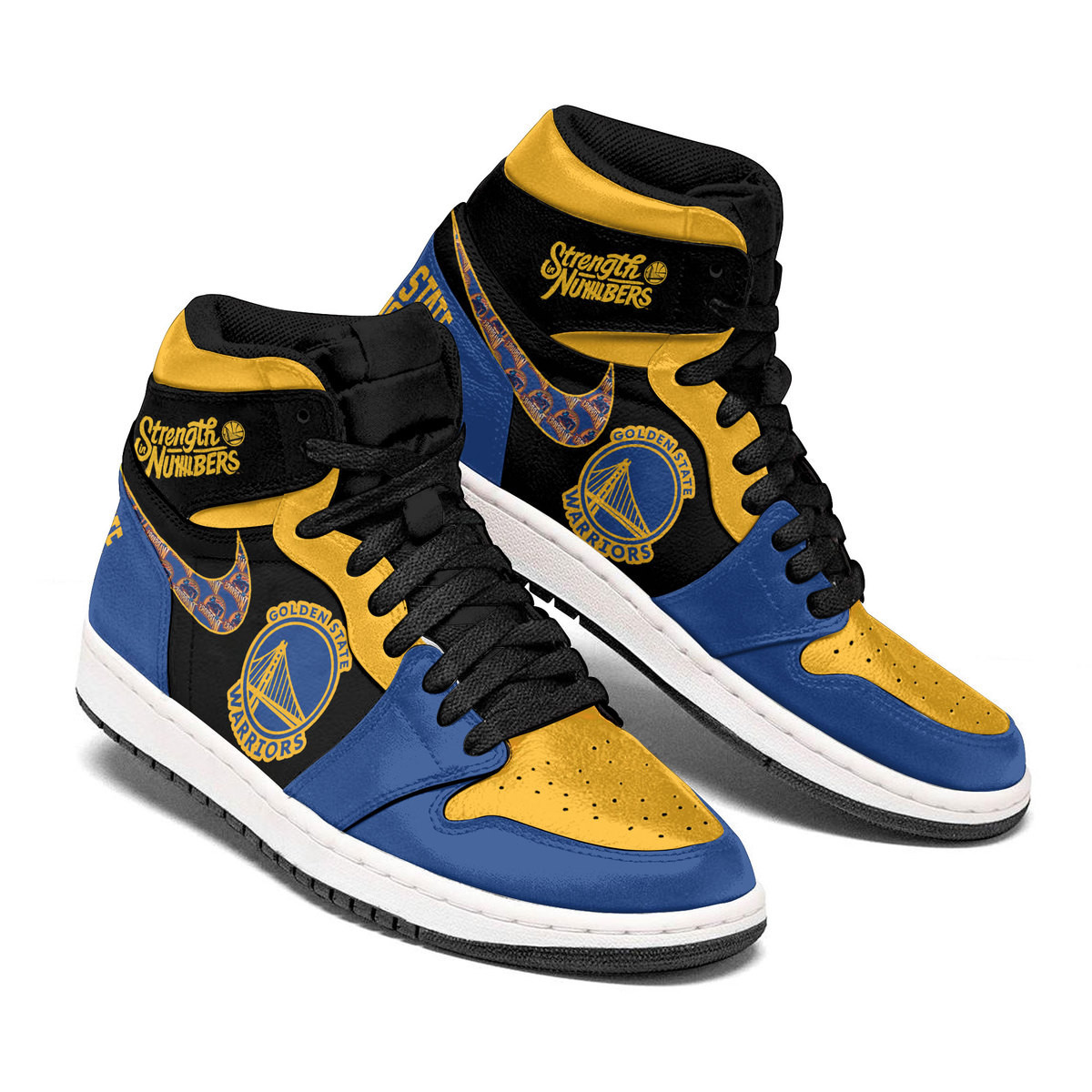 JWFancy Golden State Warriors AJ1 High Sneakers Shoes For Men And Women