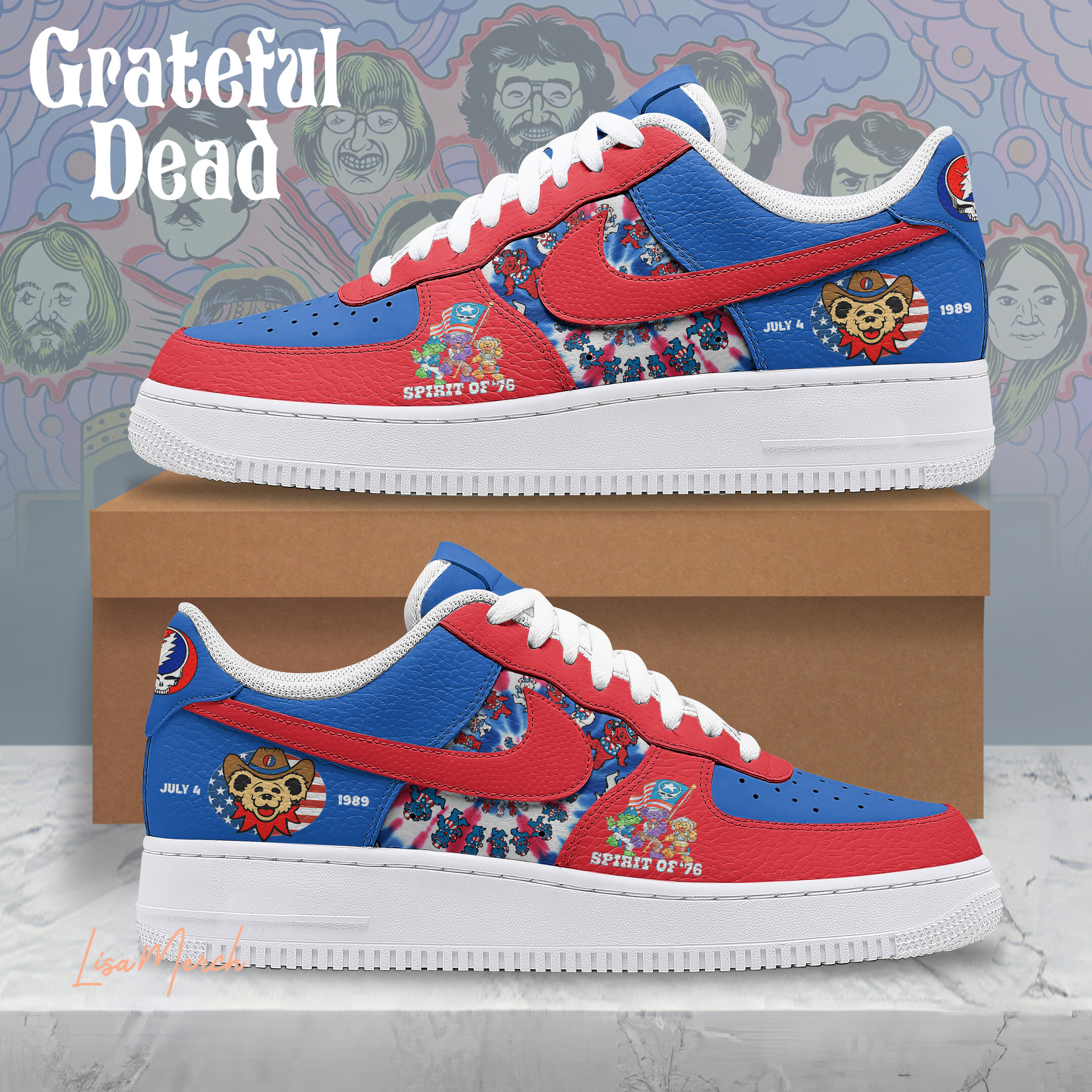 JWFancy Grateful Dead Air Low-Top Sneakers Shoes For Men And Women