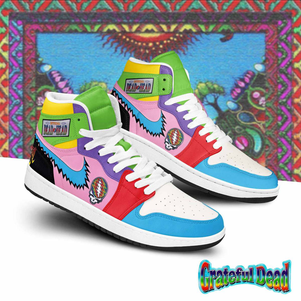 JWFancy Grateful Dead AJ1 High Sneakers Shoes For Men And Women