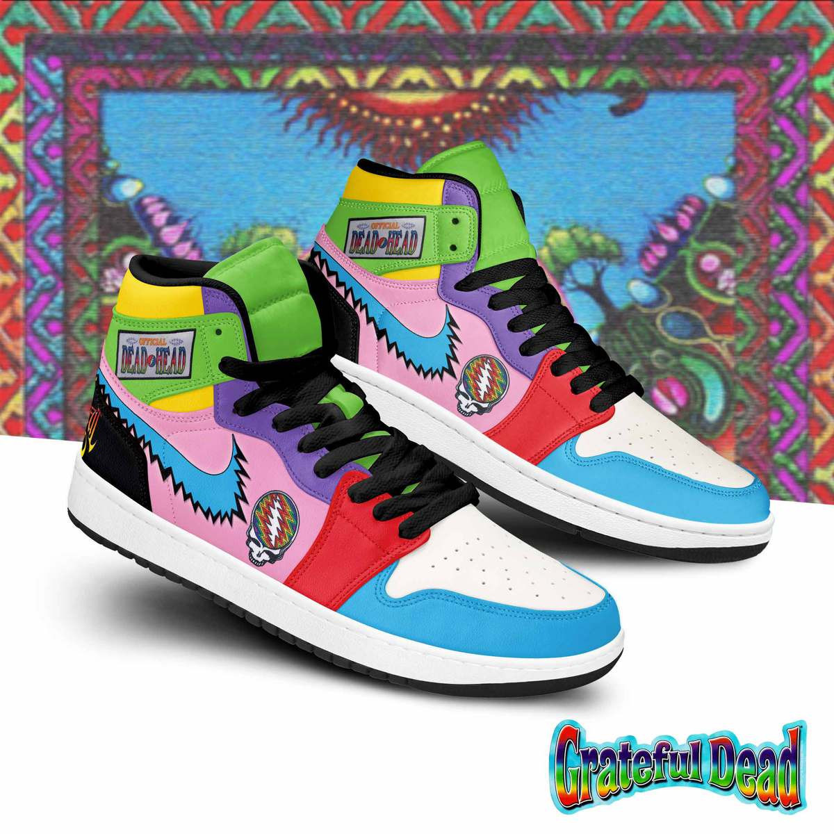 JWFancy Grateful Dead AJ1 High Sneakers Shoes For Men And Women