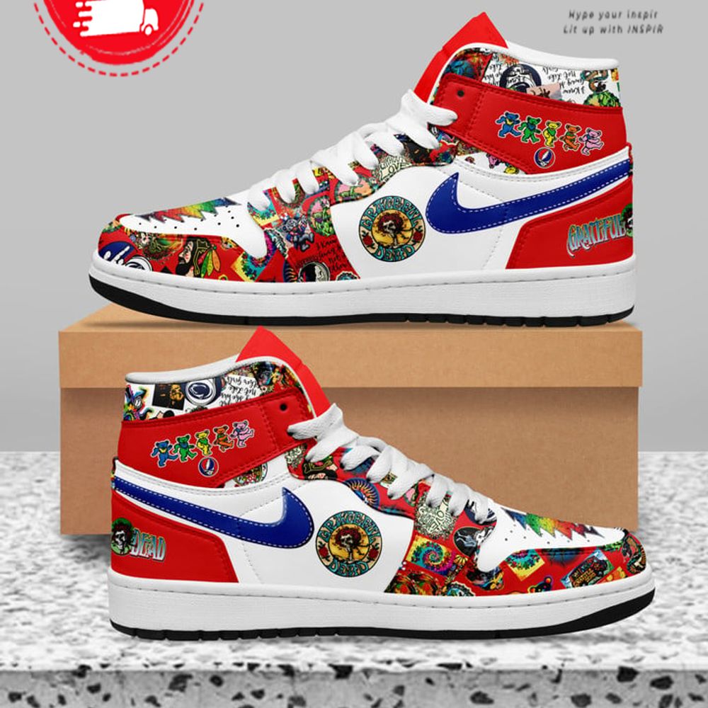 JWFancy Grateful Dead AJ1 High Sneakers Shoes For Men And Women