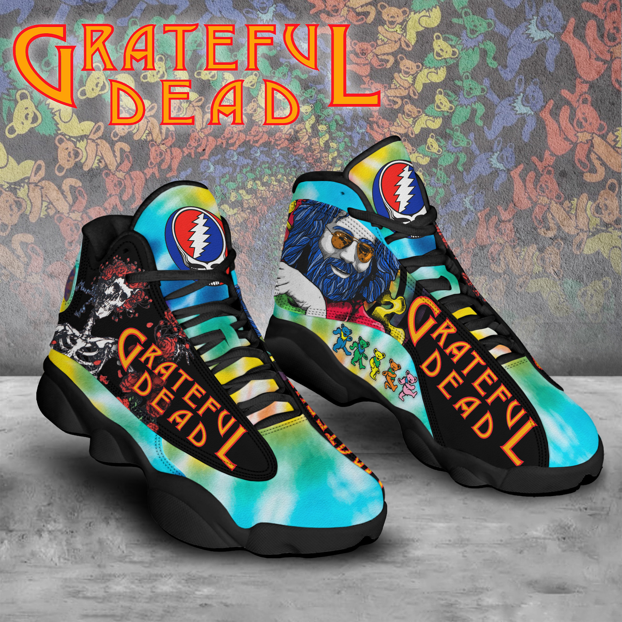 JWFancy Grateful Dead AJ13 Sneakers Shoes For Men And Women