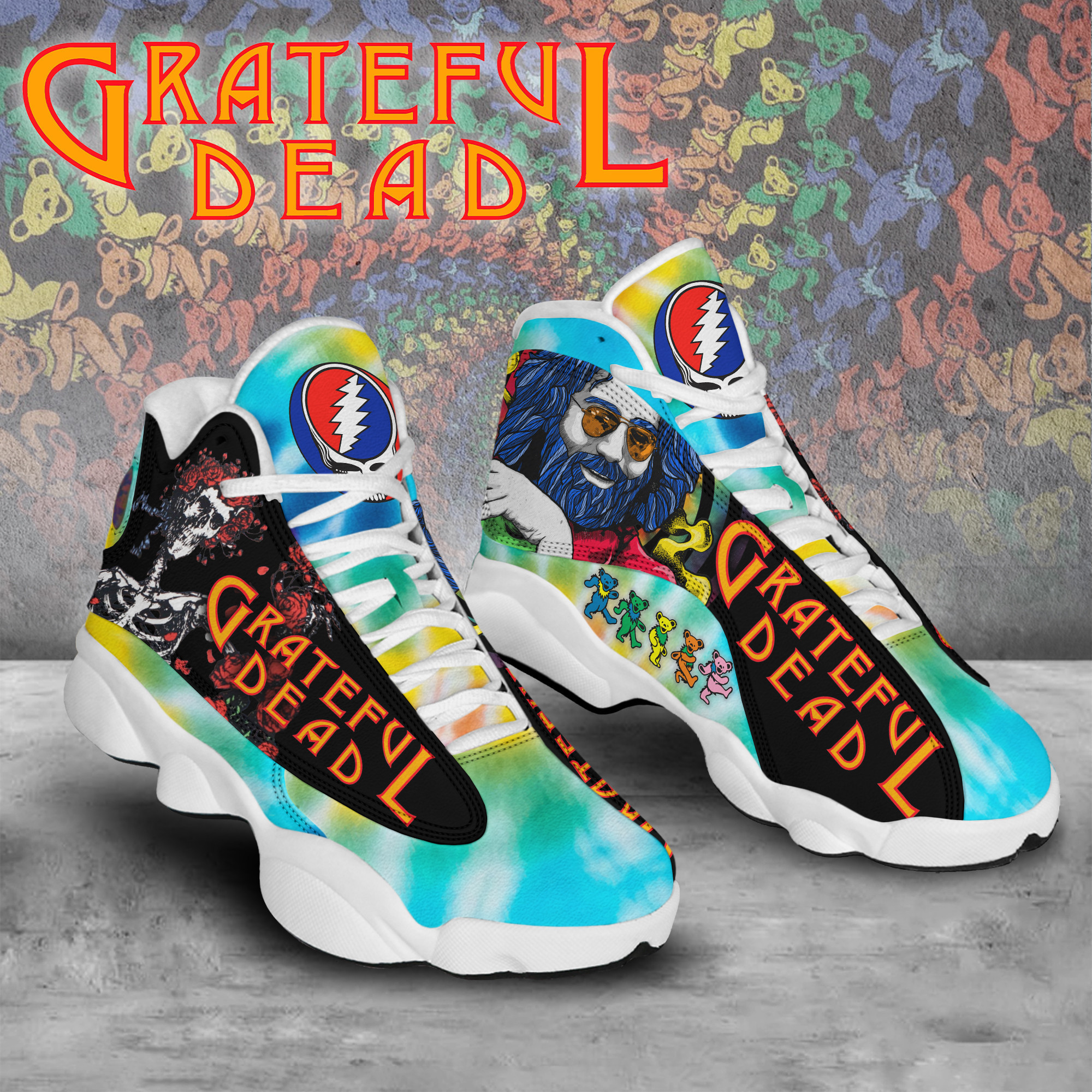 JWFancy Grateful Dead AJ13 Sneakers Shoes For Men And Women