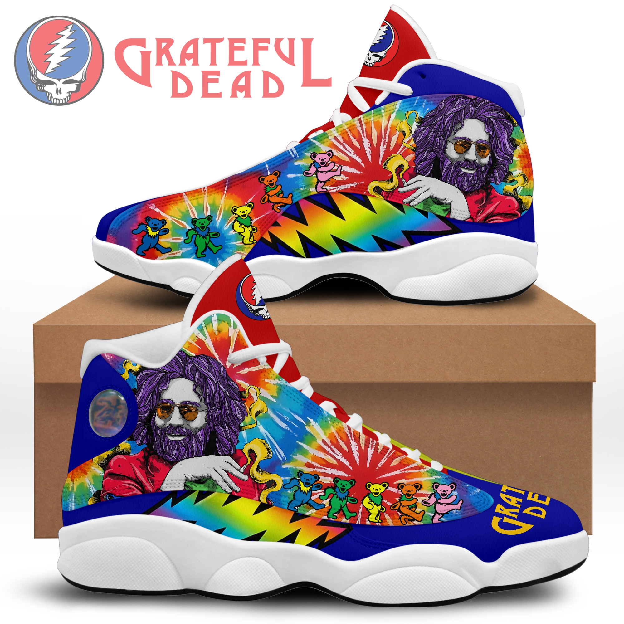 JWFancy Grateful Dead AJ13 Sneakers Shoes For Men And Women