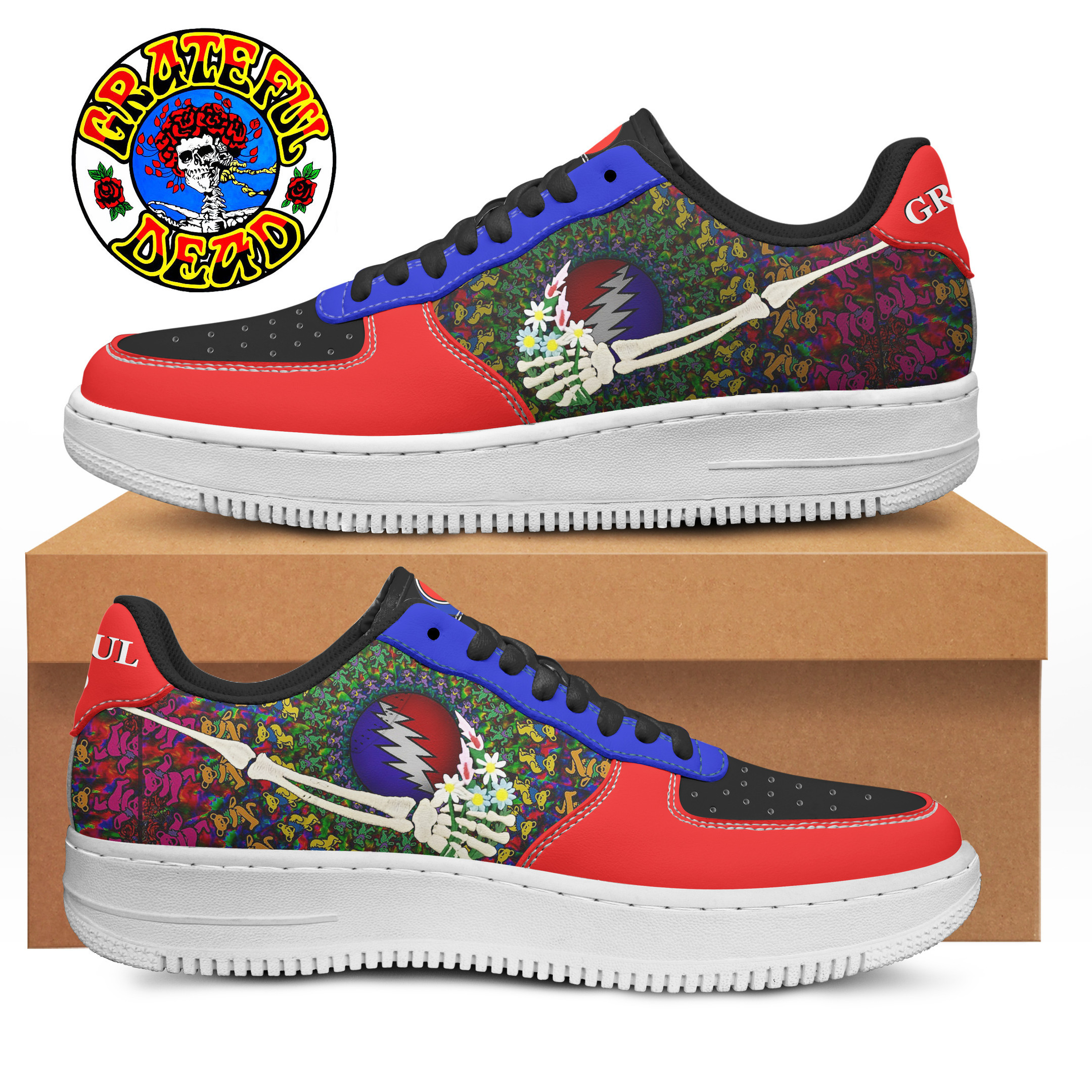 JWFancy Greatful Dead Air Low-Top Sneakers Shoes For Men And Women