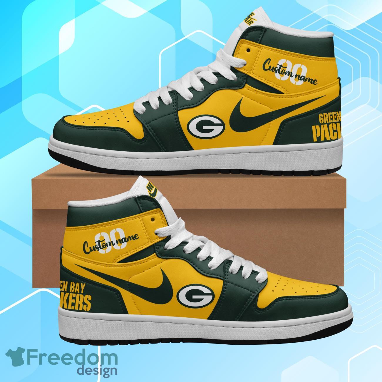 JWFancy Green Bay Packers AJ1 High Sneakers Shoes For Men And Women