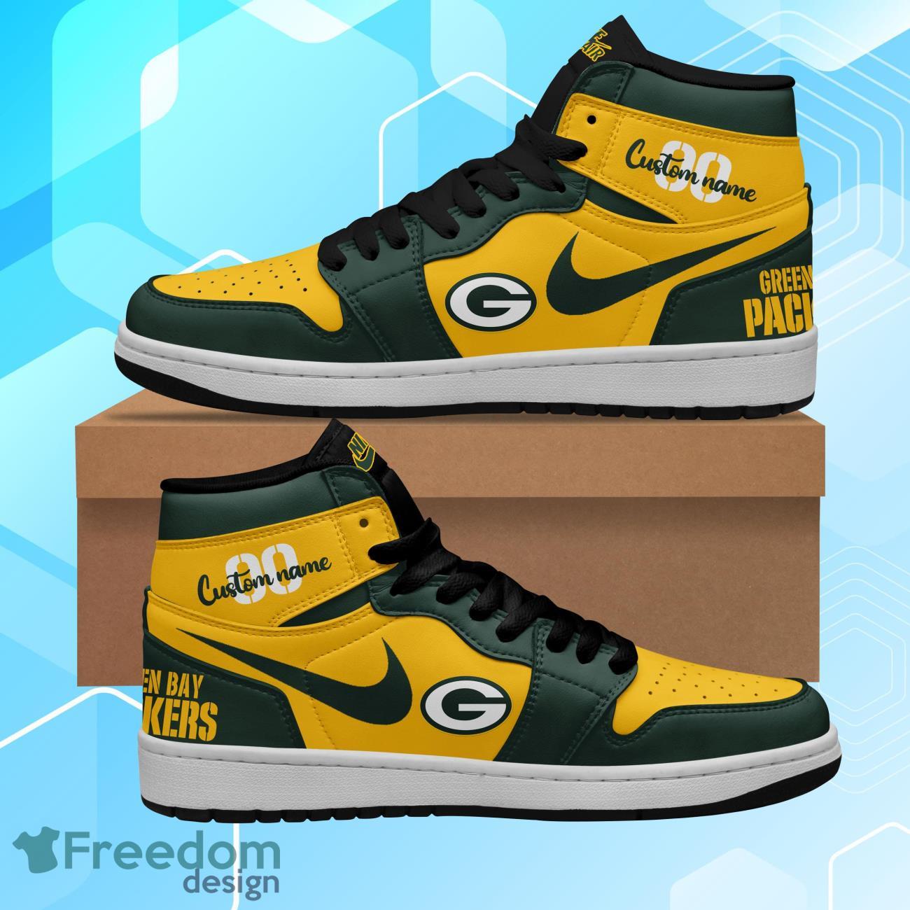 JWFancy Green Bay Packers AJ1 High Sneakers Shoes For Men And Women