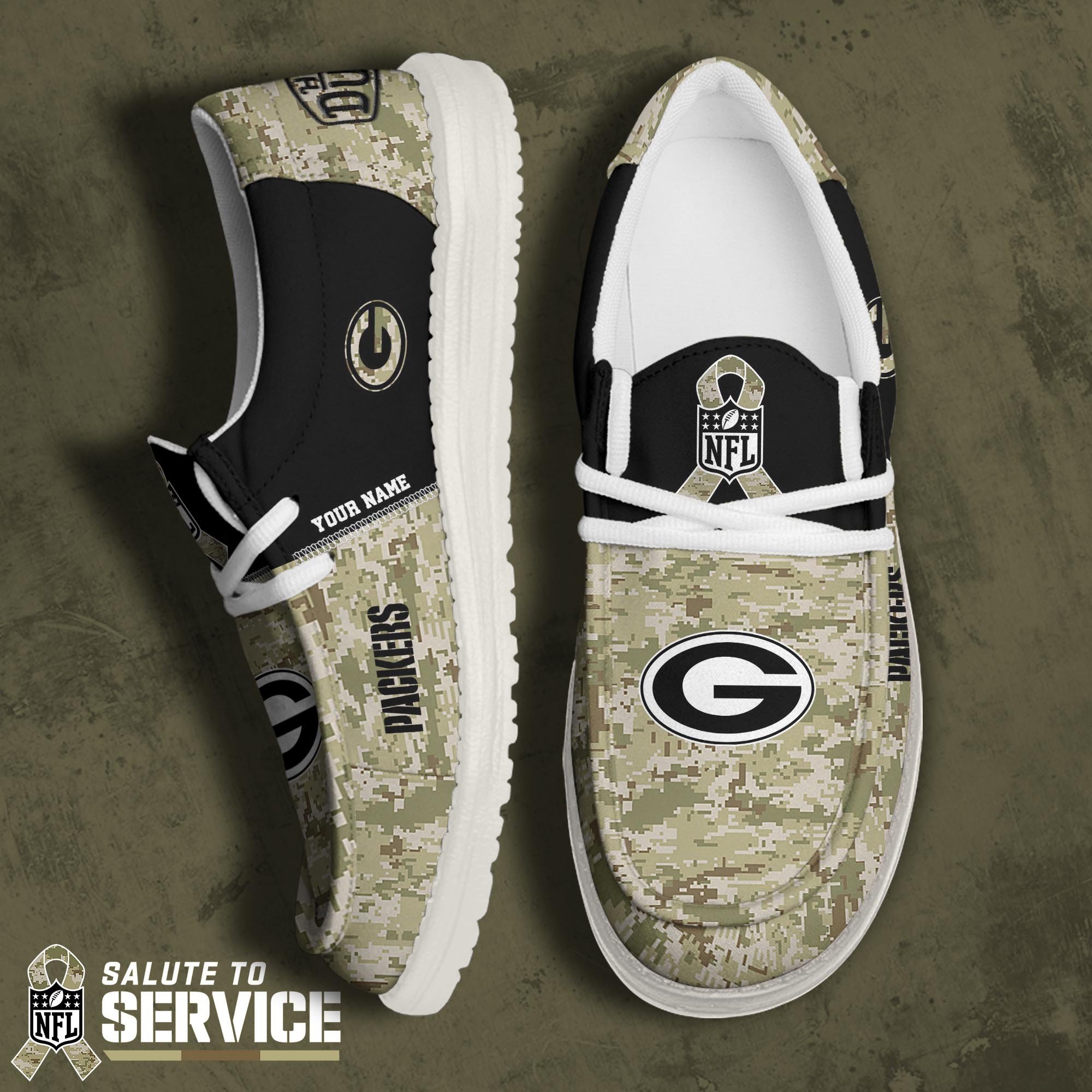 JWFancy Green Bay Packers Hey Dude Shoes Wally Men's Lace Up Loafers Comfortable For Men And Women