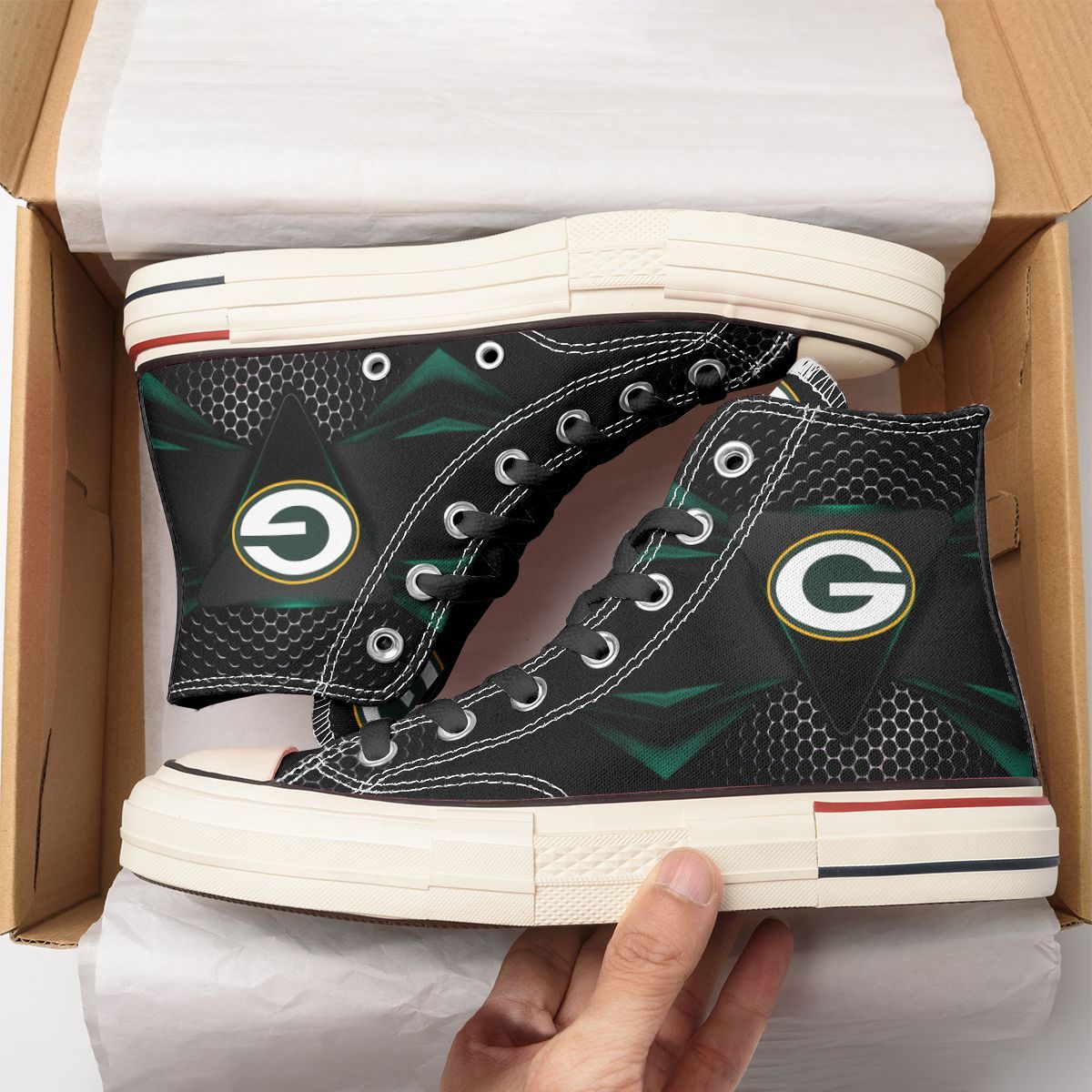 JWFancy Green Bay Packers High Top Canvas Sneakers Shoes For Men And Women